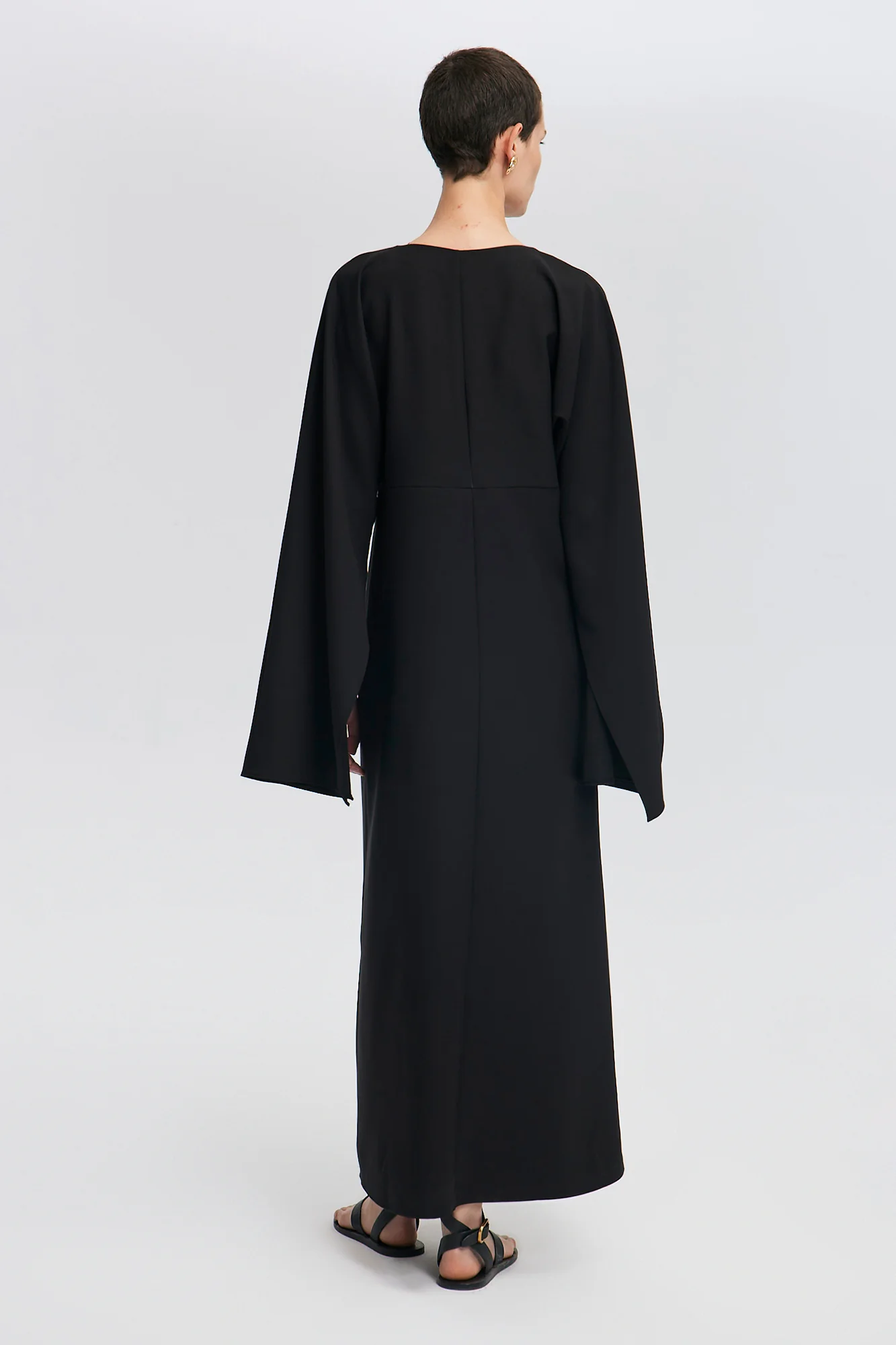 CAPE SLEEVE CREPE DRESS - Image 4