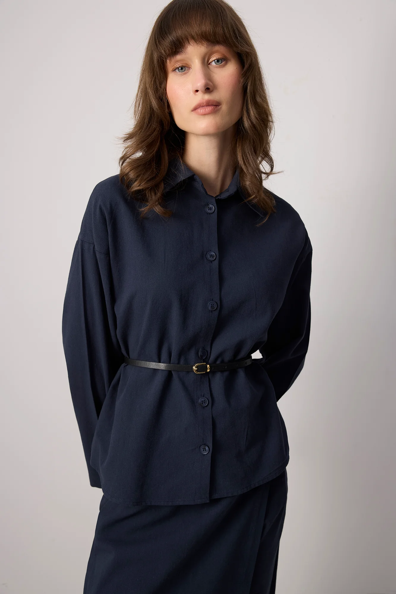NATURAL TEXTURED SHIRT PANTS SET - Image 2
