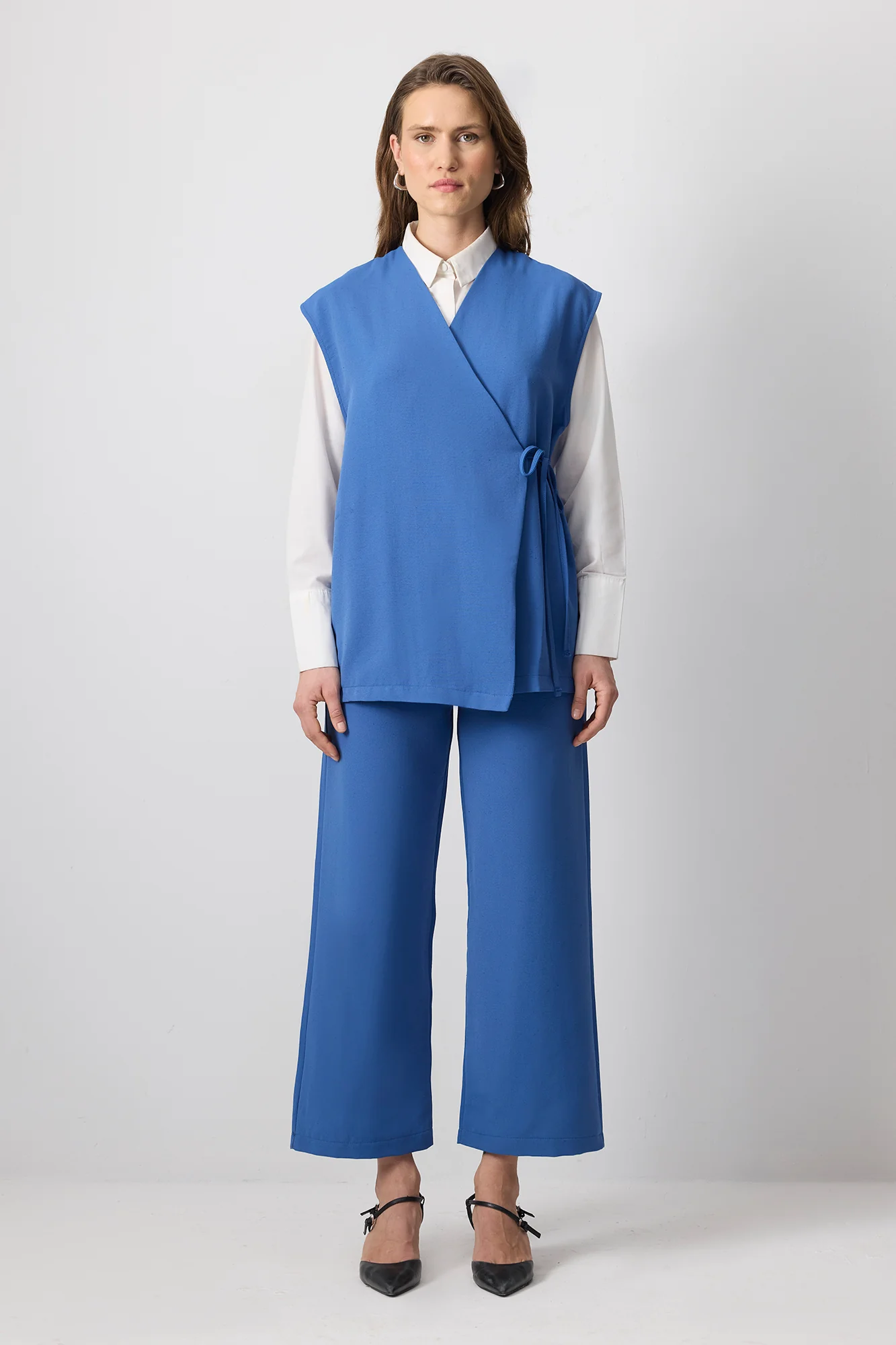 LINEN TEXTURED VEST PANTS SET - Image 5