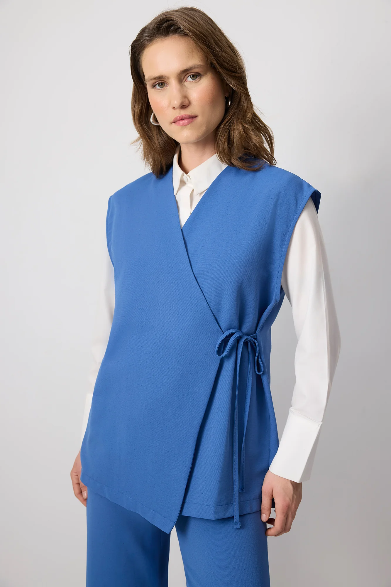 LINEN TEXTURED VEST PANTS SET - Image 6