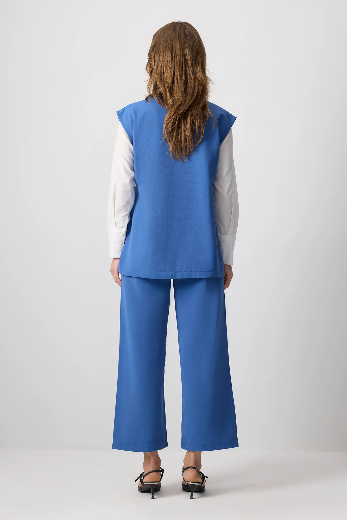 LINEN TEXTURED VEST PANTS SET - Image 8