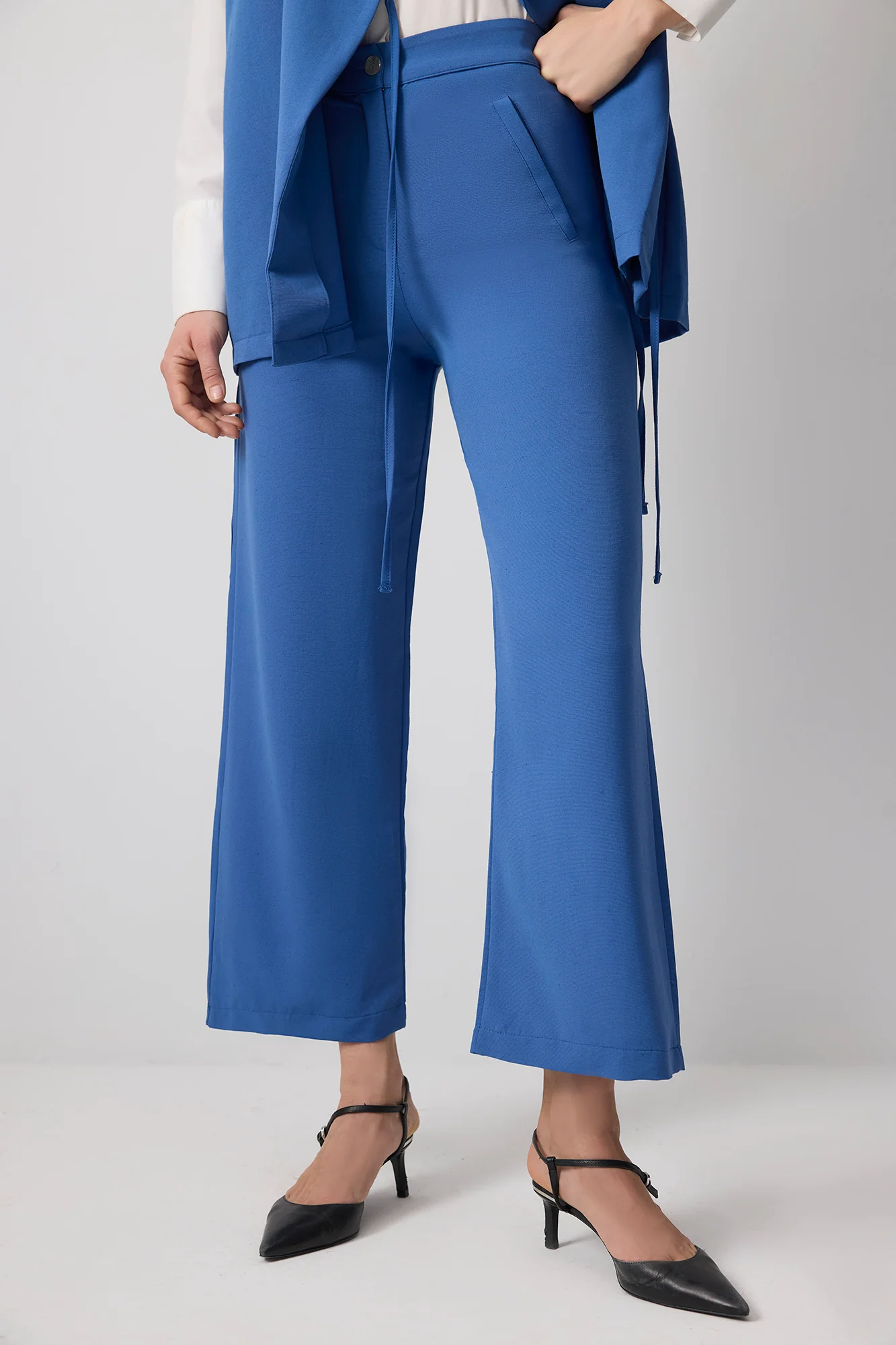 LINEN TEXTURED VEST PANTS SET - Image 9