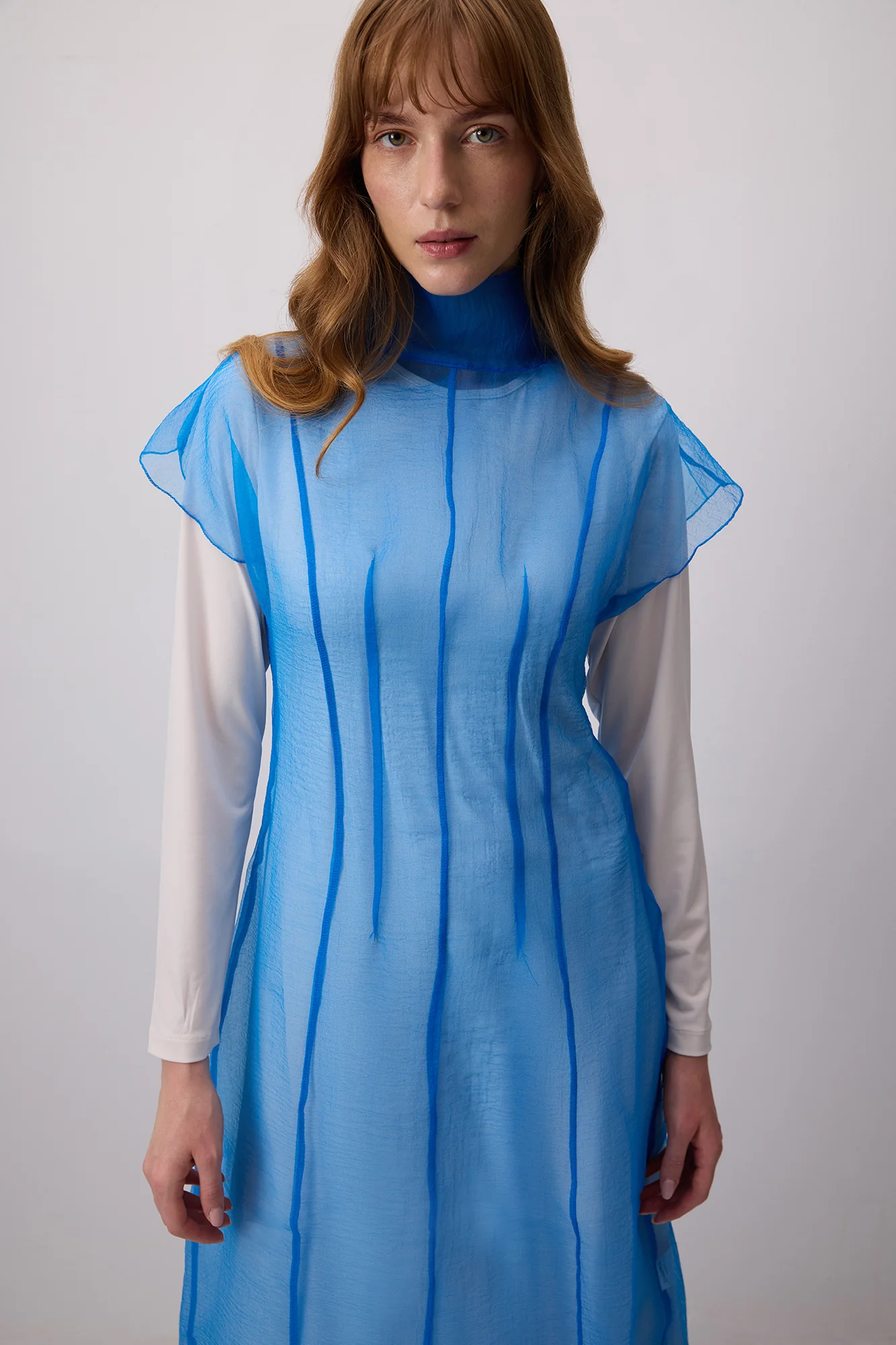 KNIT DRESS WITH ORGANZA OVERLAY DRESS - Image 3
