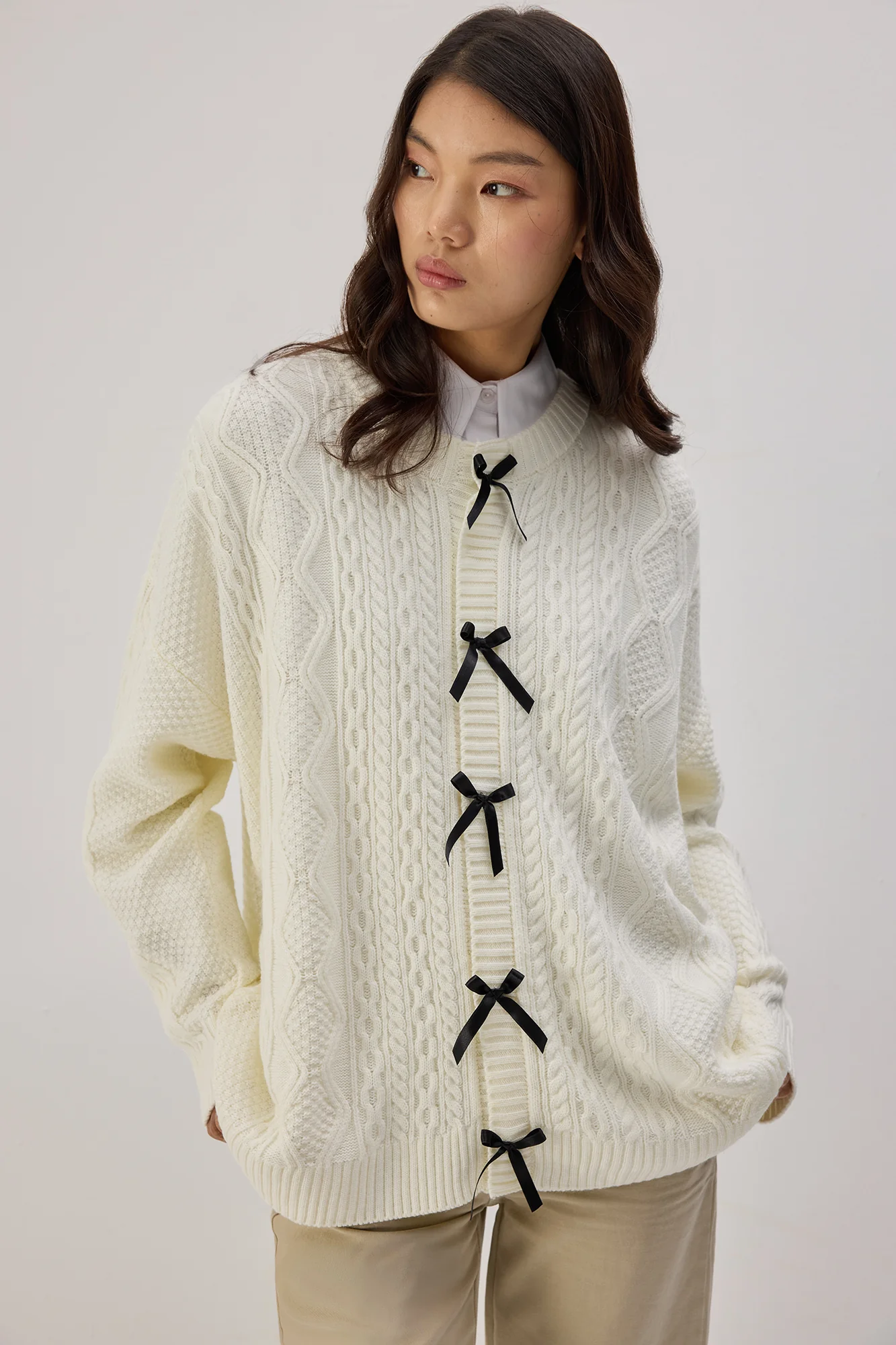 KNITWEAR CARDIGAN WITH BOW DETAILS - Image 5