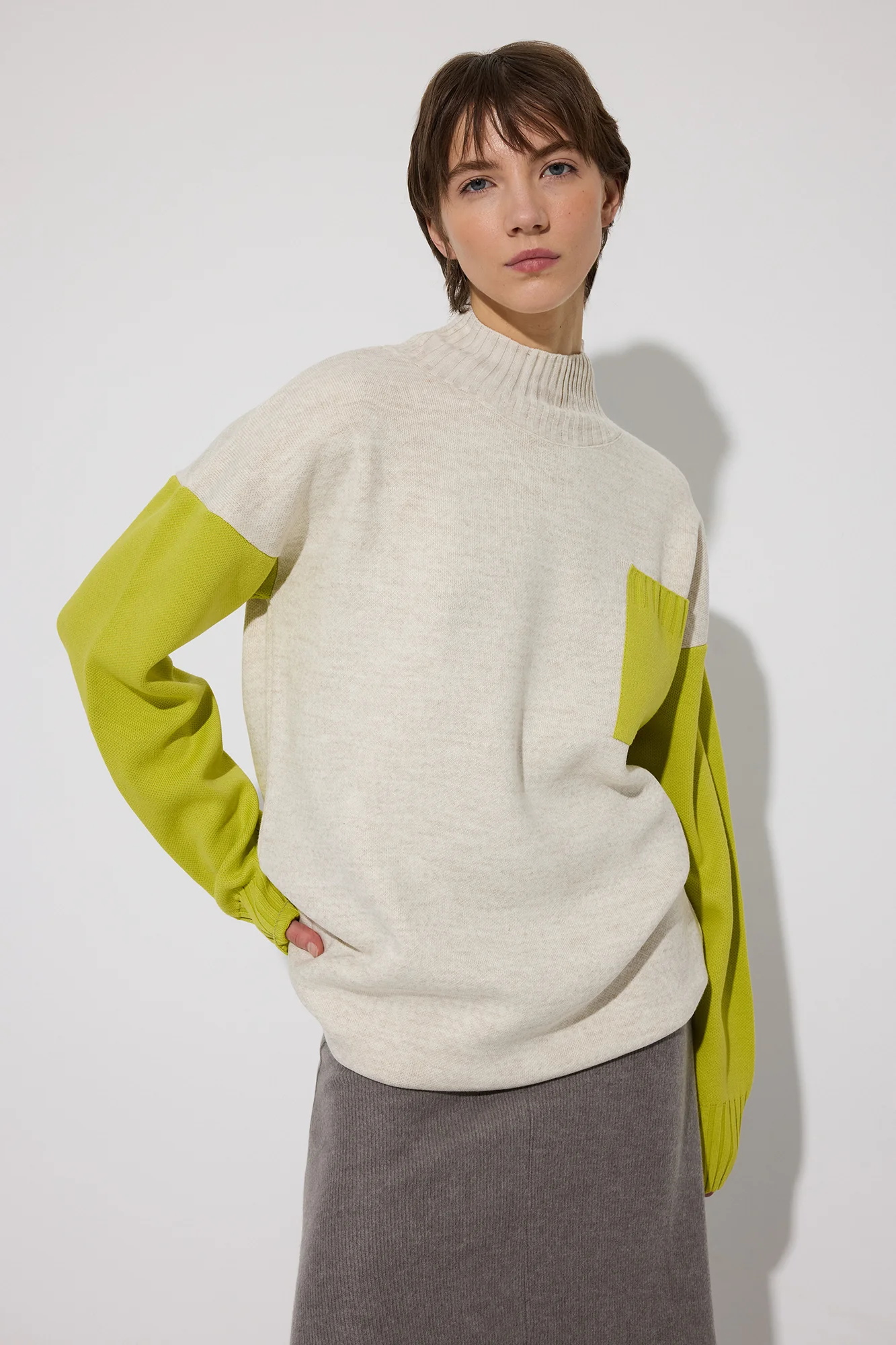 KNITWEAR TUNIC WITH POCKET DETAILED - Image 3