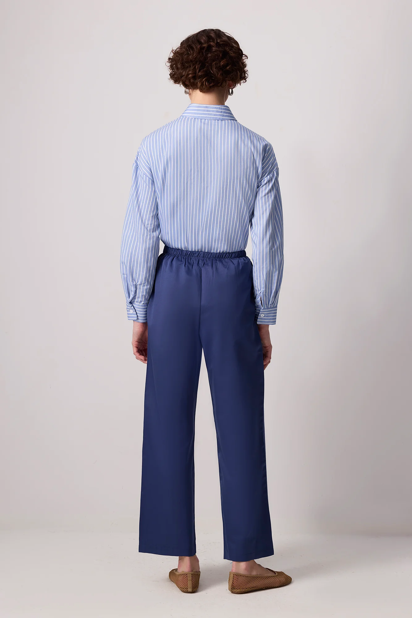 ELASTICATED WAIST WIDE LEG TROUSERS - Image 4