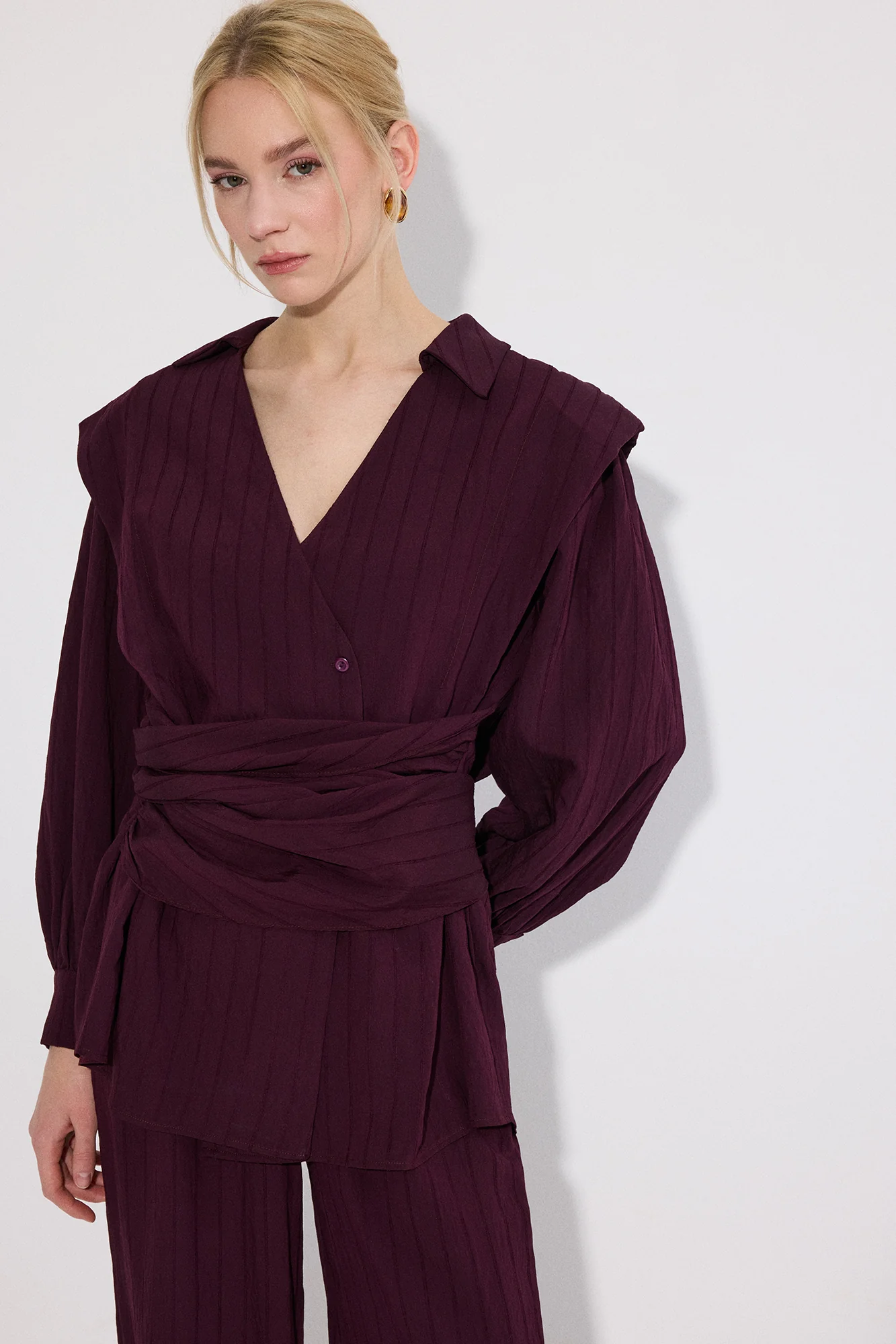 BELTED SHIRT TROUSERS SET - Image 3