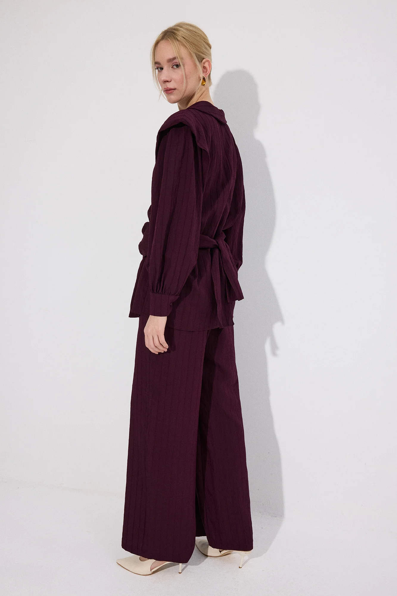 BELTED SHIRT TROUSERS SET - Image 4