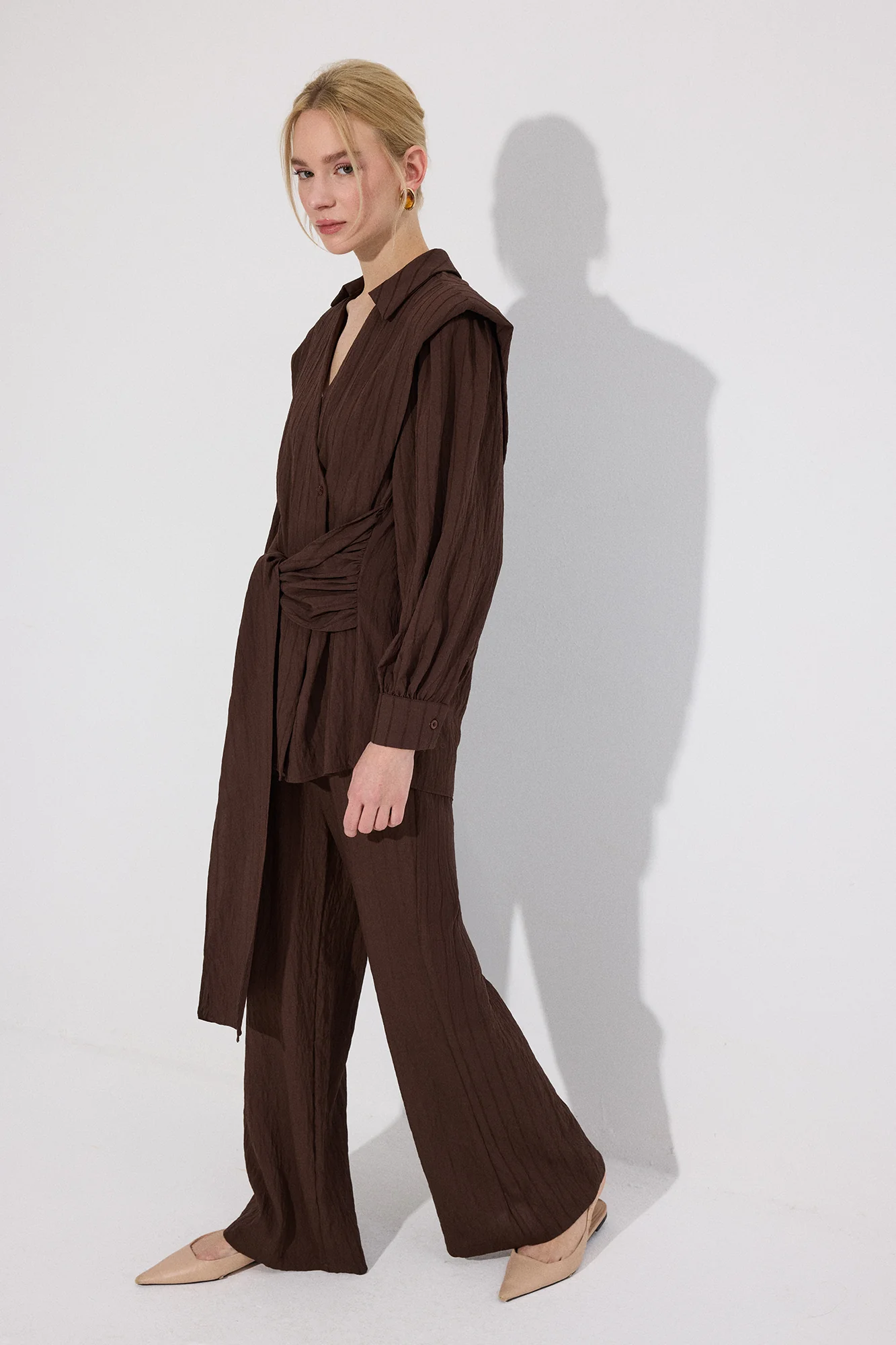 BELTED SHIRT TROUSERS SET - Image 2