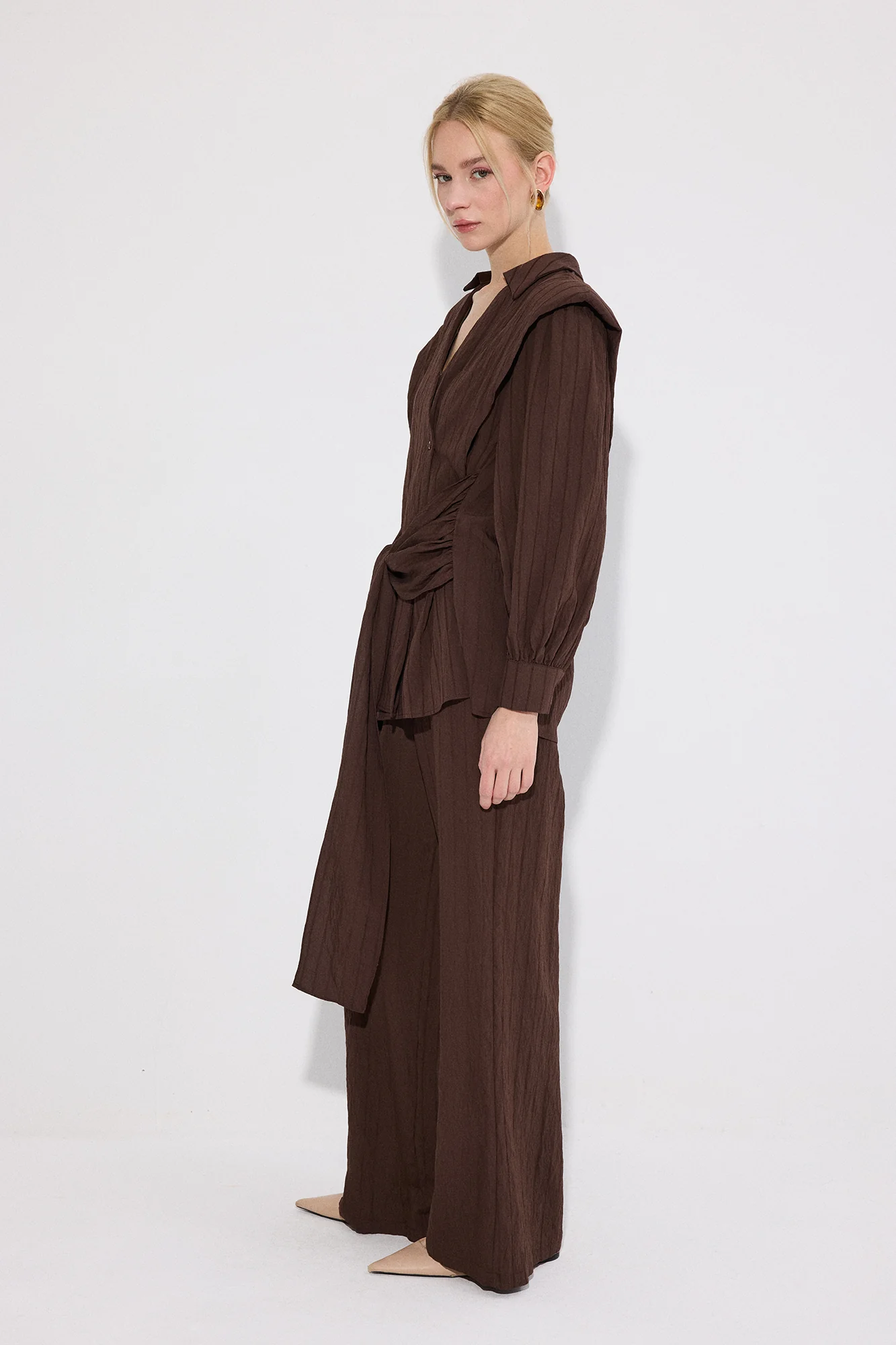 BELTED SHIRT TROUSERS SET - Image 4