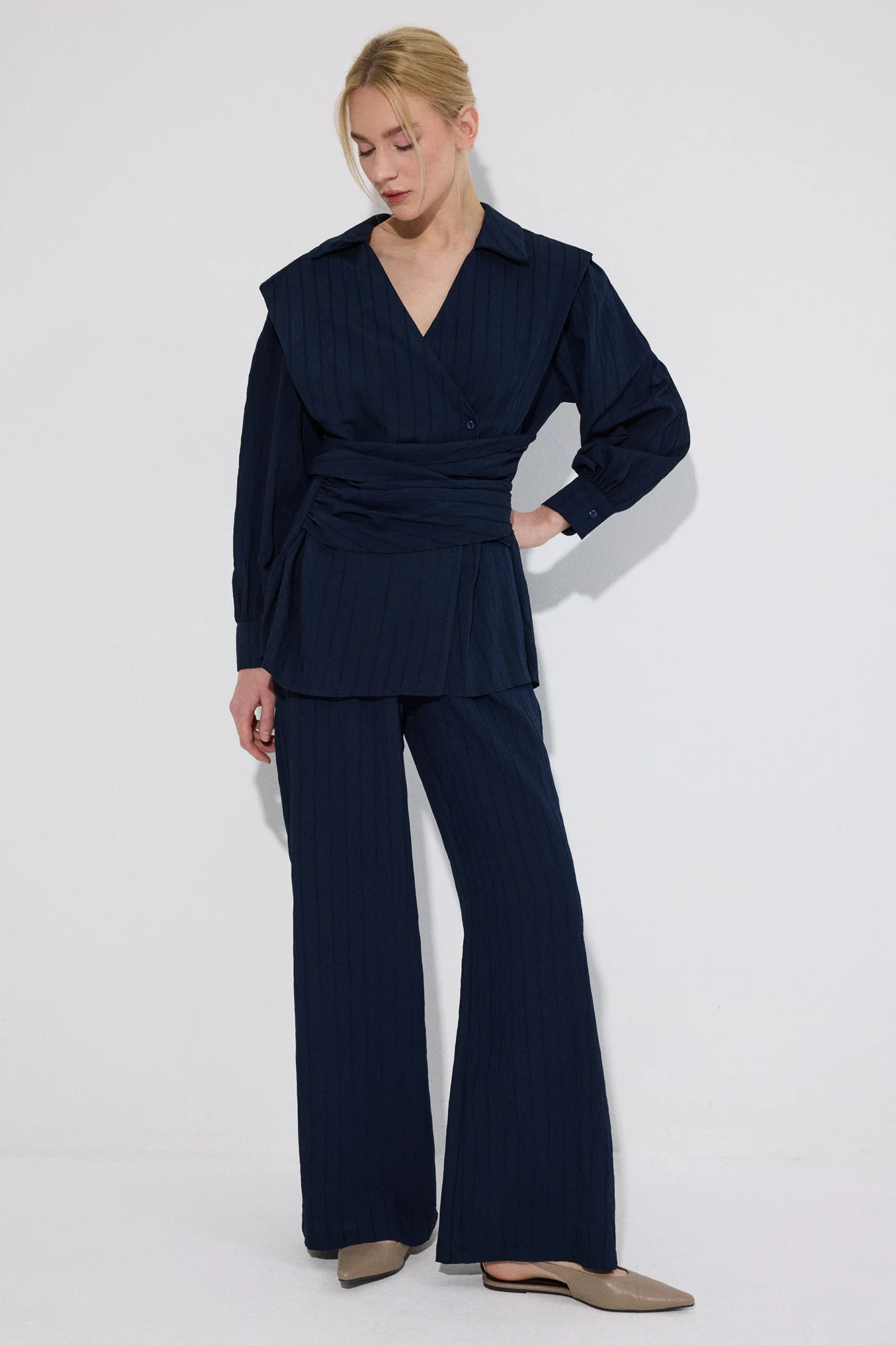BELTED SHIRT TROUSERS SET - Image 2