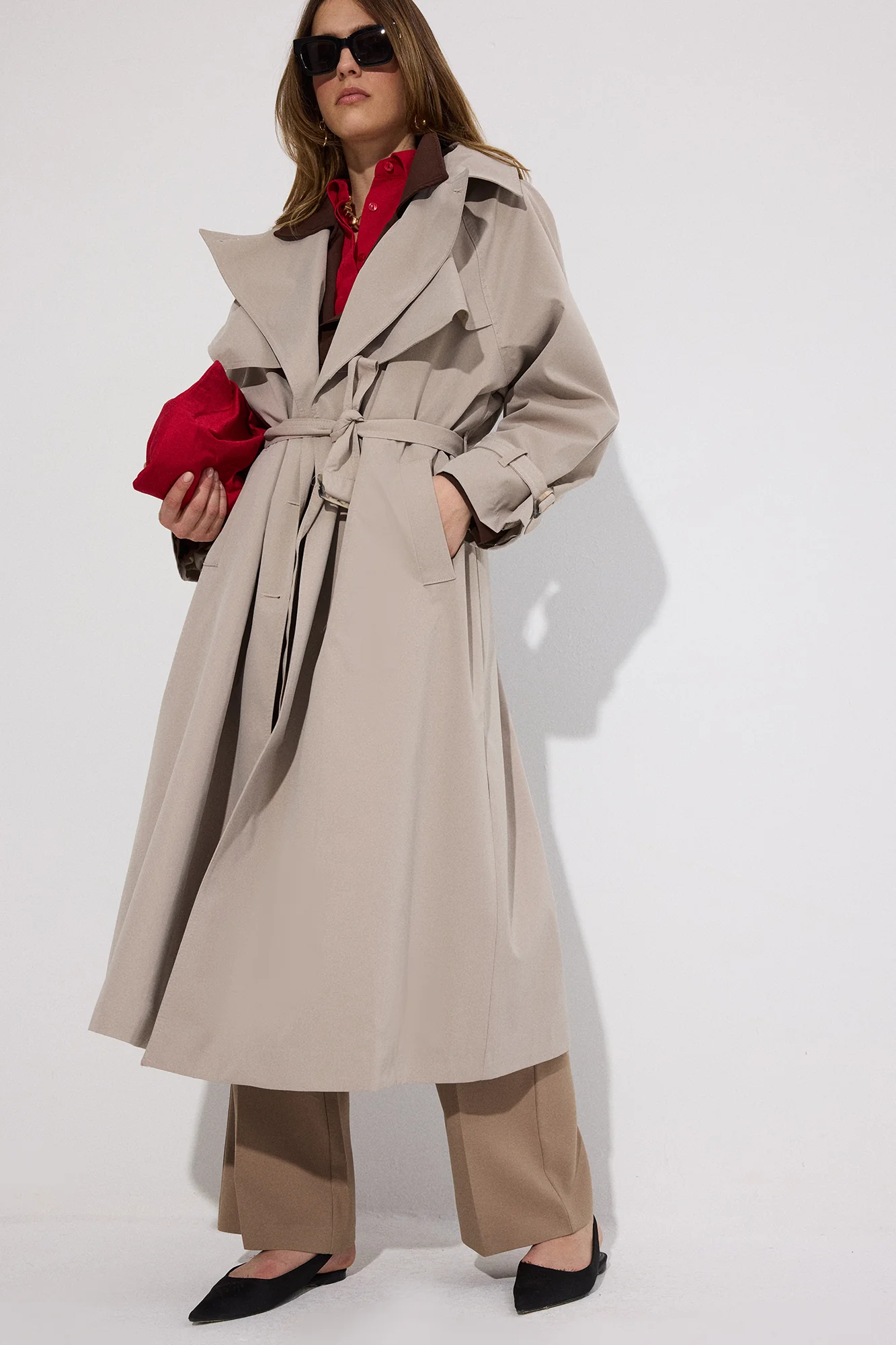 DOUBLE-BREASTED MAXI TRENCH COAT - Image 3