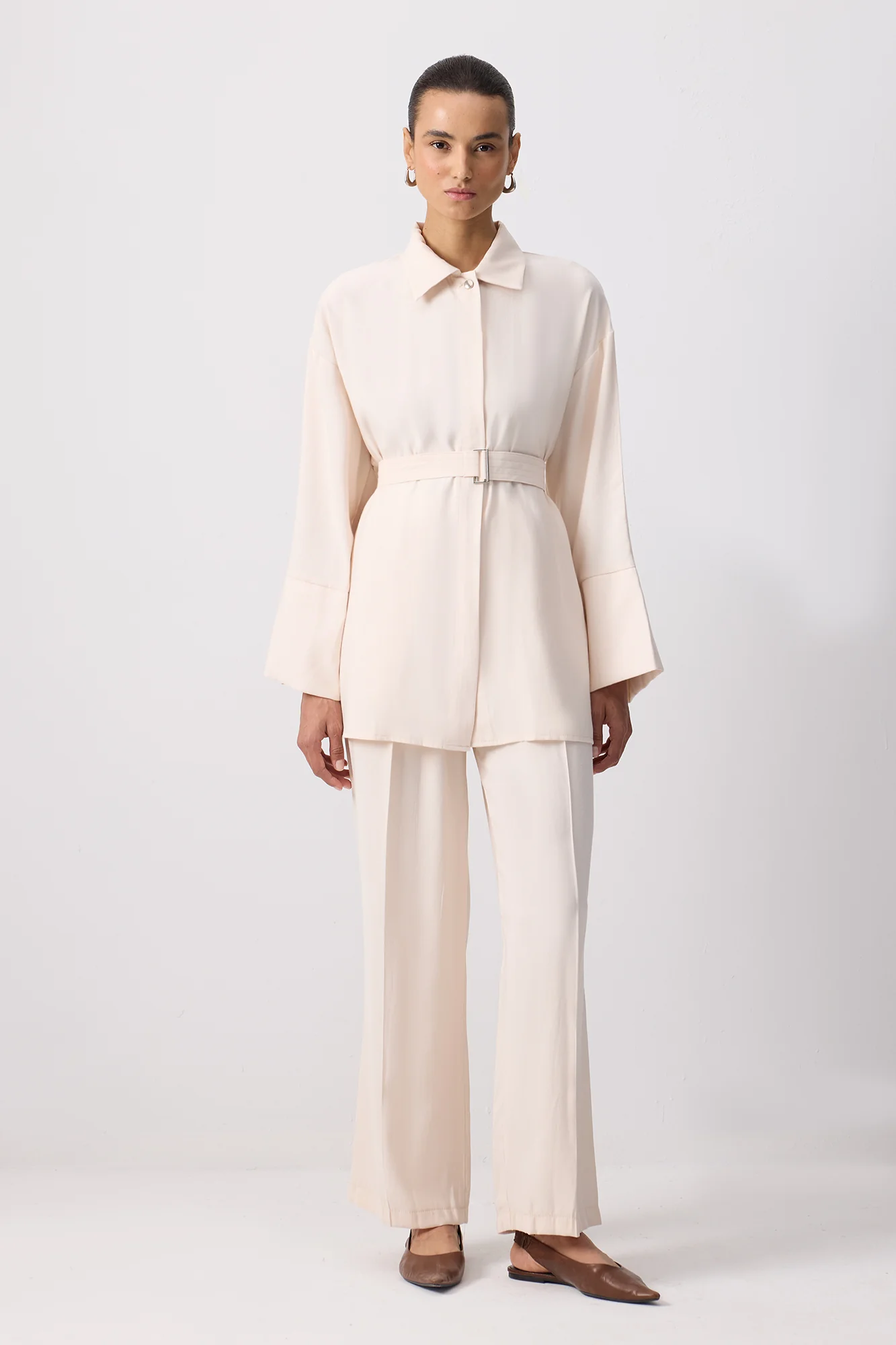 BELTED SHIRT PANTS SET - Image 3