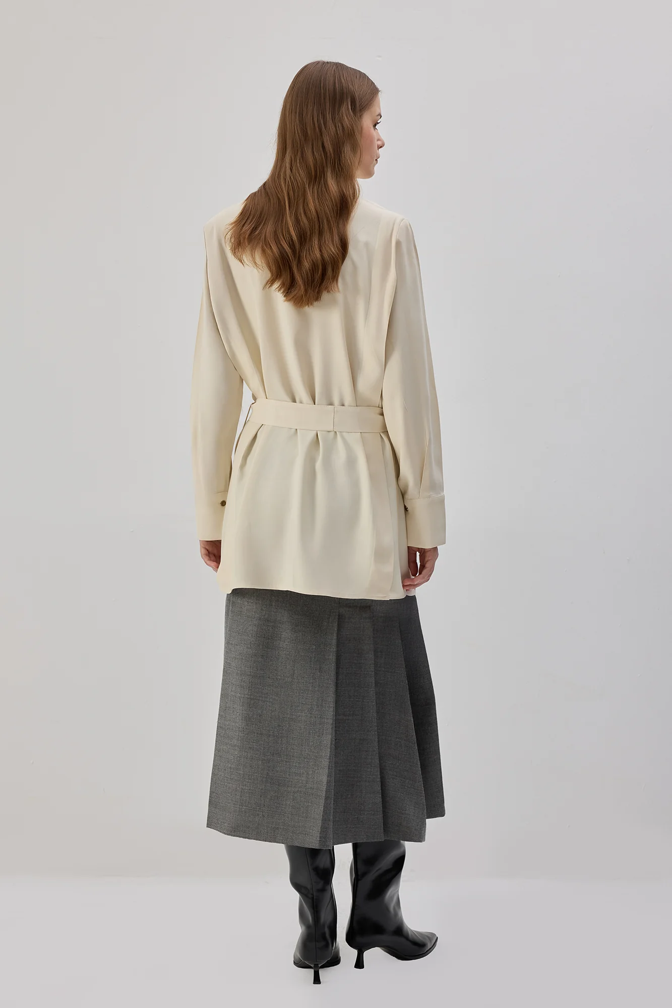 BELTED SATIN SHIRT - Image 5