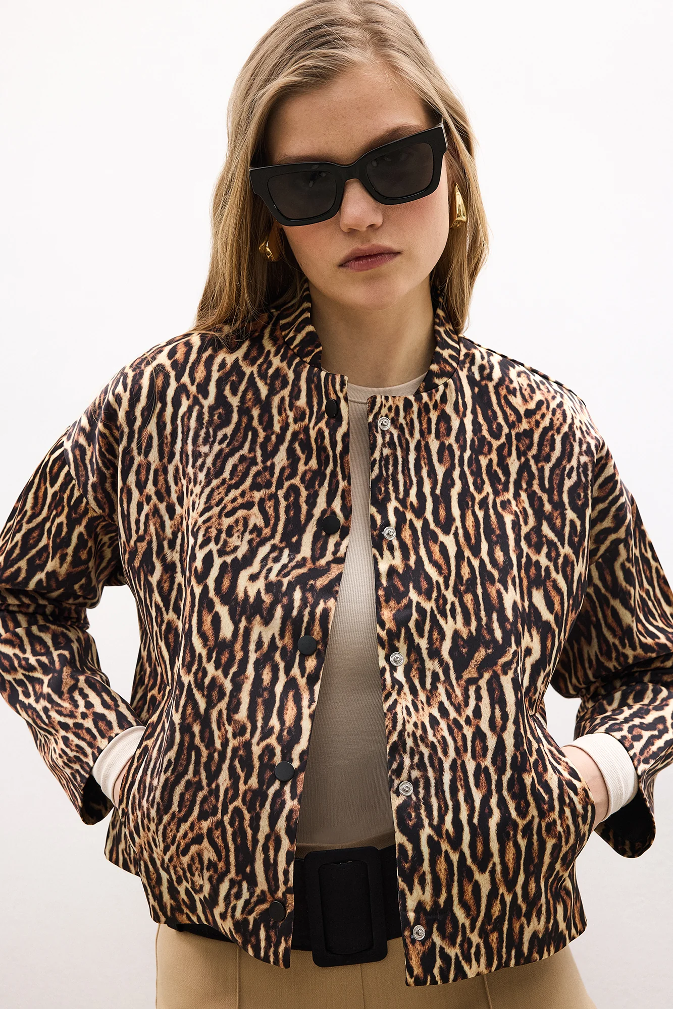 LEOPARD PATTERNED SATIN JACKET - Image 2