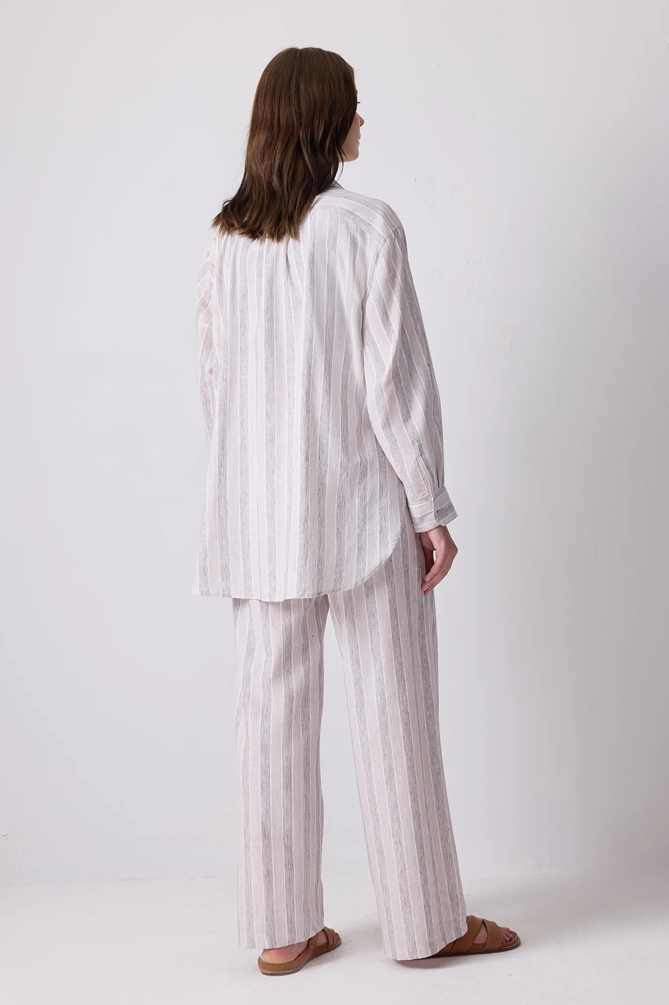 LINEN TEXTURED STRIPED SHIRT TROUSERS SET - Image 4