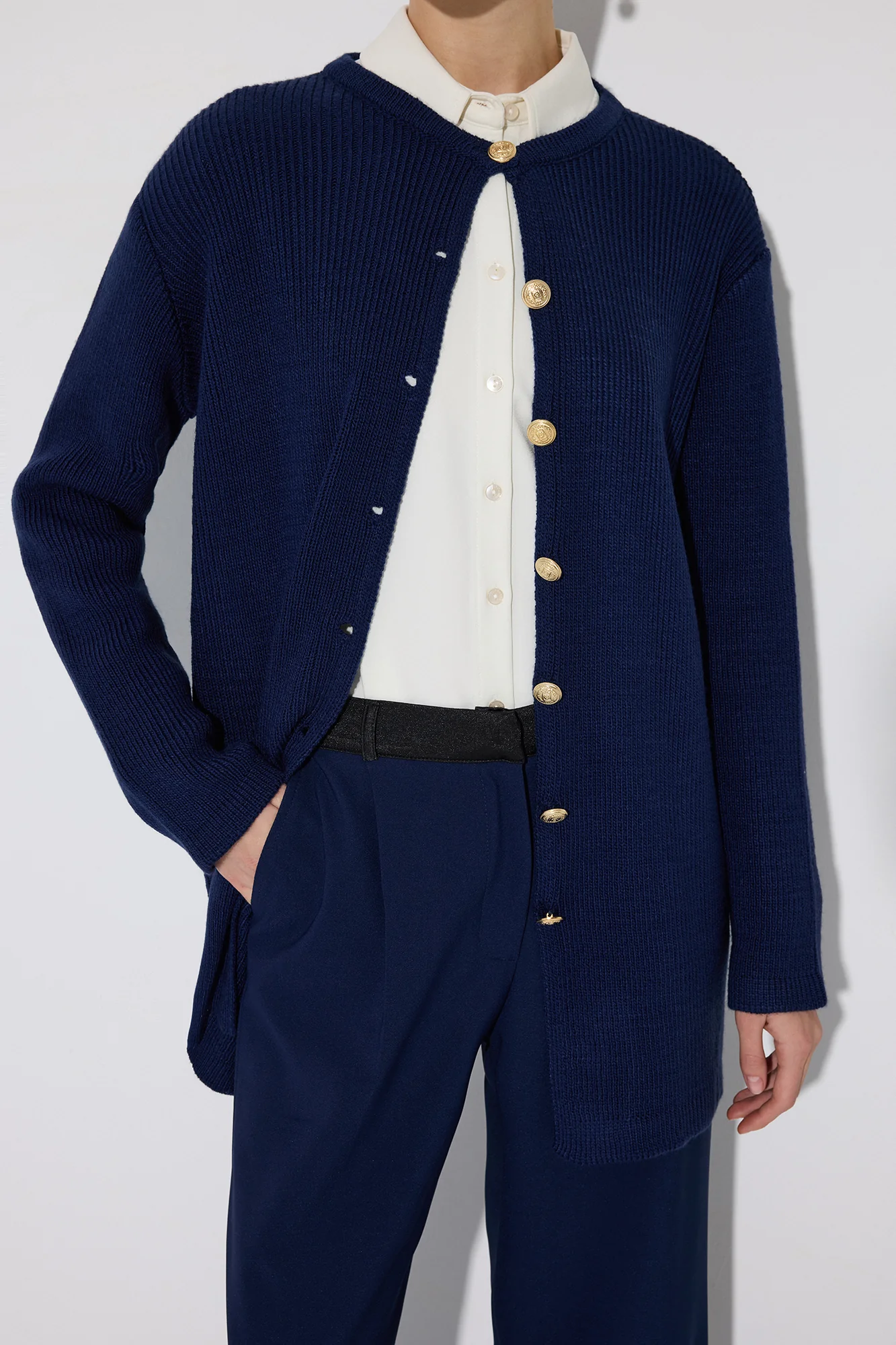 LONG CARDIGAN WITH GOLD BUTTONS - Image 8