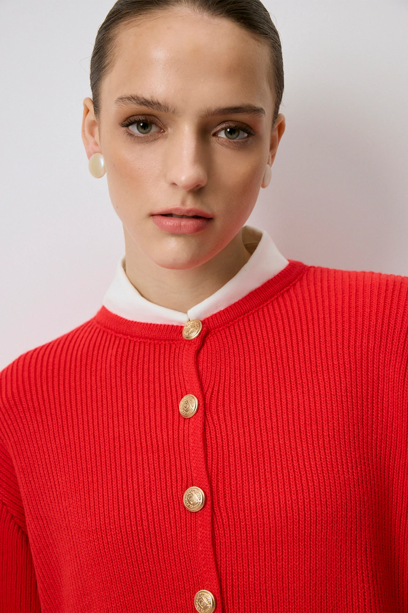 LONG CARDIGAN WITH GOLD BUTTONS - Image 11
