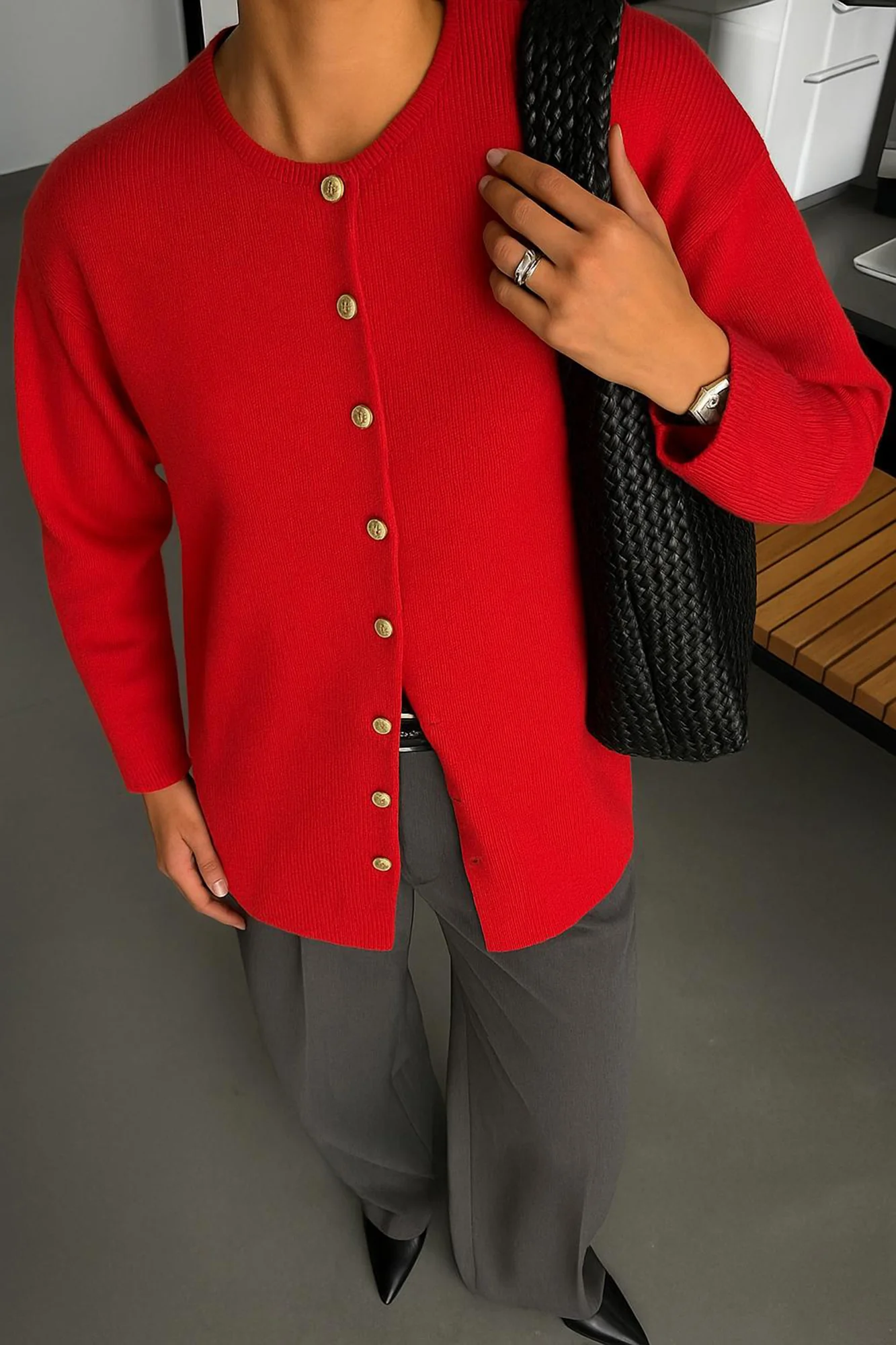 LONG CARDIGAN WITH GOLD BUTTONS - Image 4