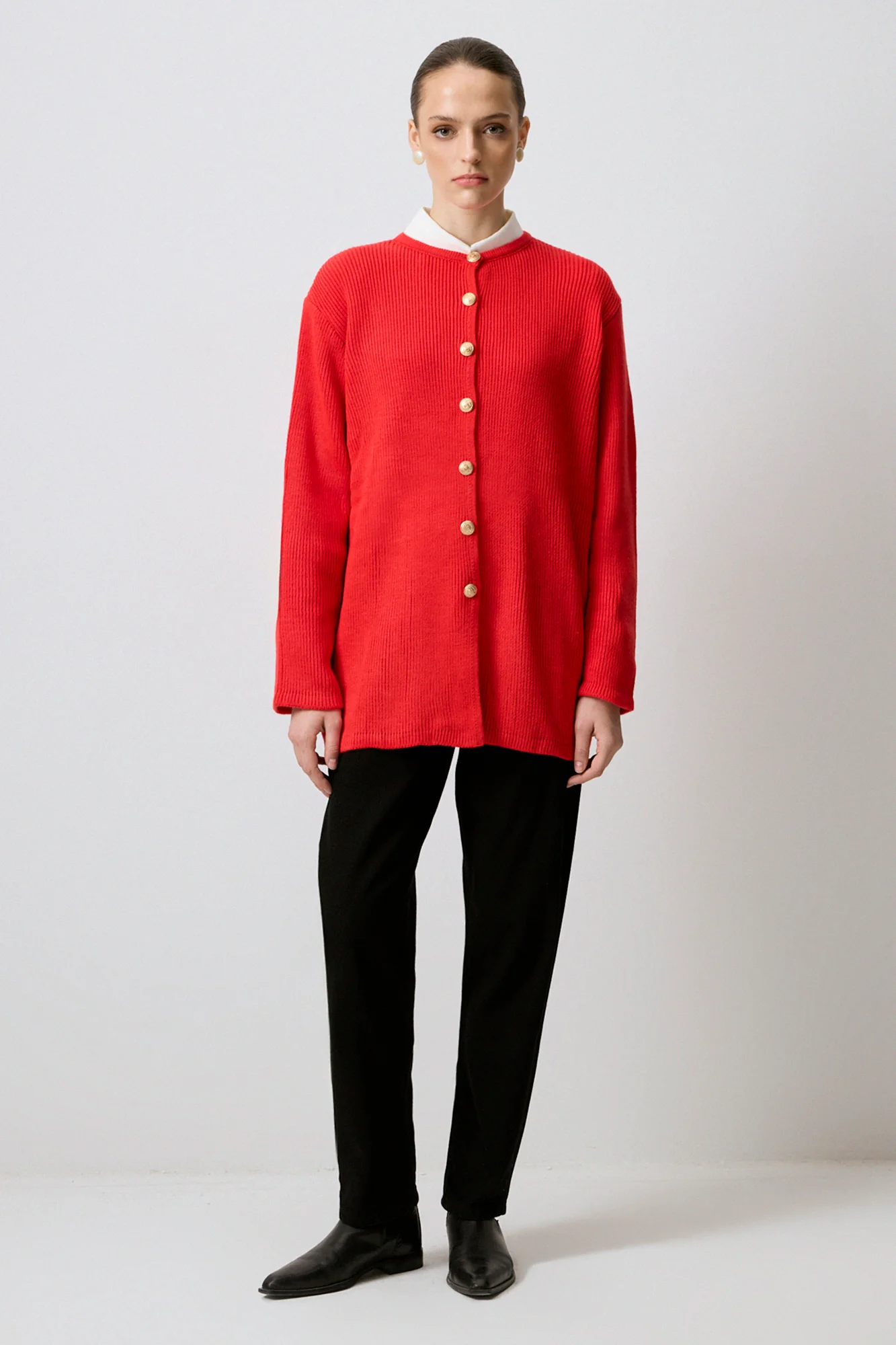 LONG CARDIGAN WITH GOLD BUTTONS - Image 5