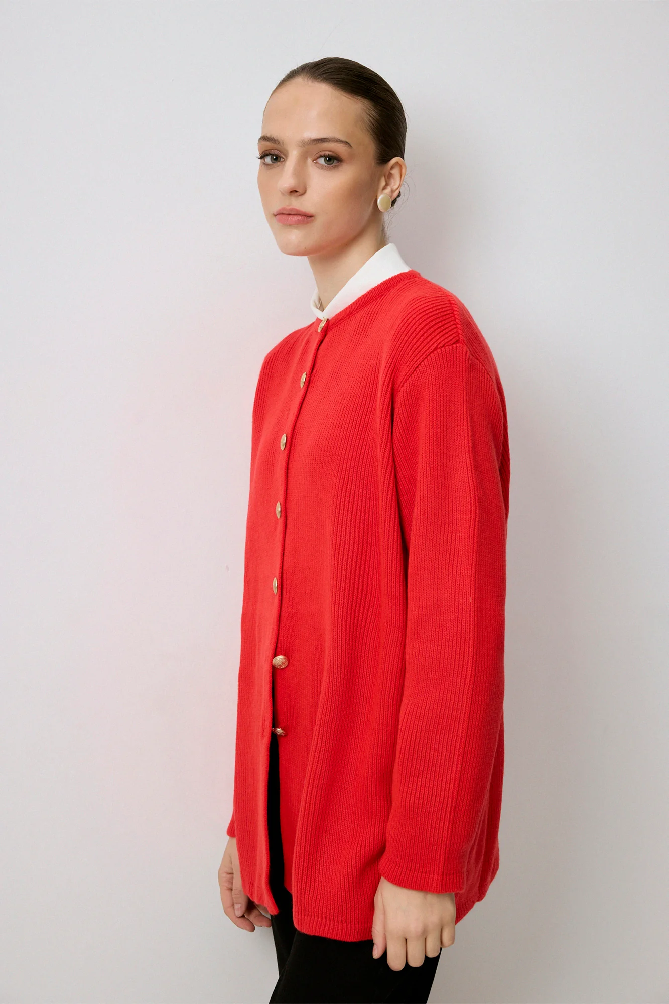 LONG CARDIGAN WITH GOLD BUTTONS - Image 8