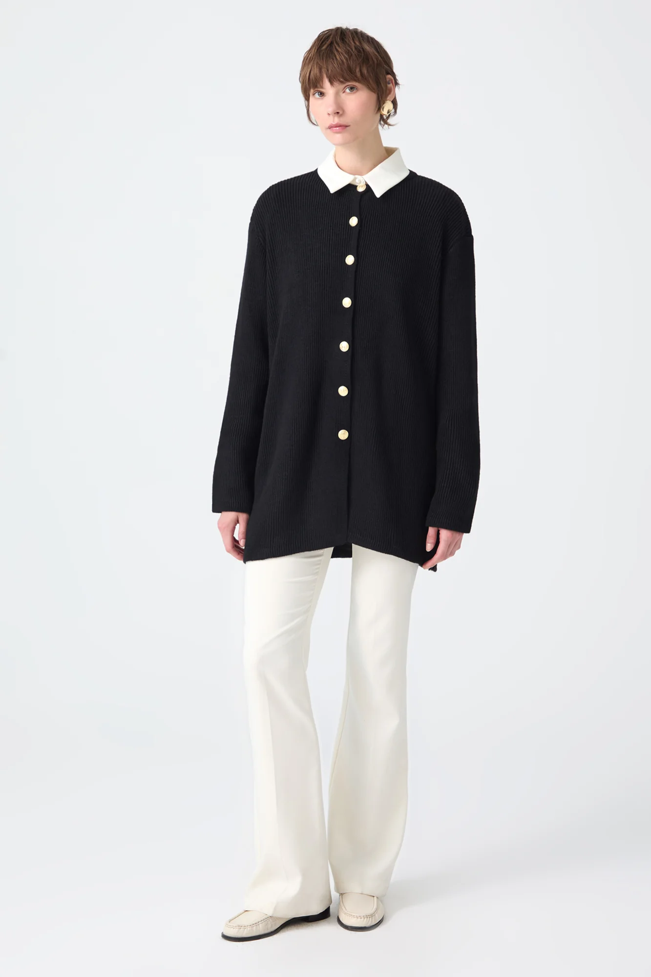 LONG CARDIGAN WITH GOLD BUTTONS - Image 3