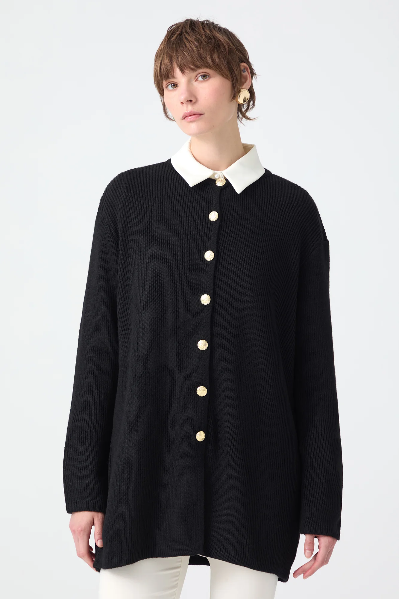 LONG CARDIGAN WITH GOLD BUTTONS - Image 4