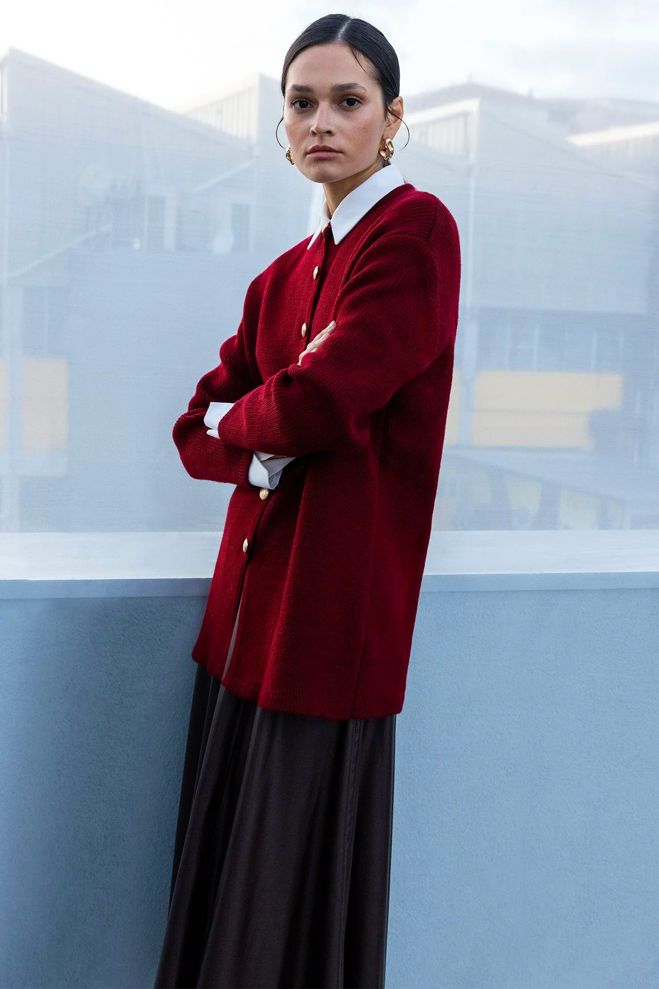 LONG CARDIGAN WITH GOLD BUTTONS - Image 6