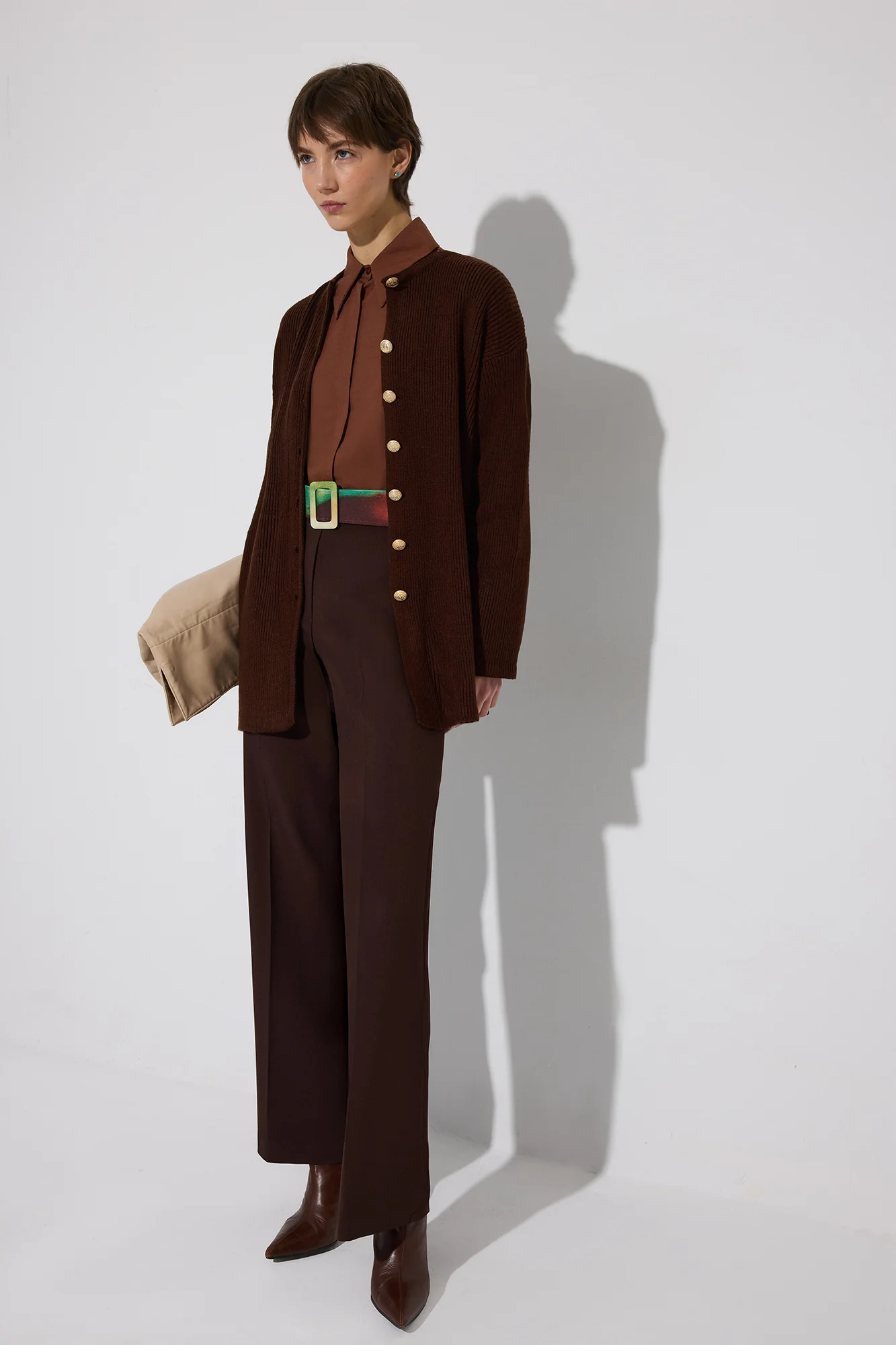 LONG CARDIGAN WITH GOLD BUTTONS - Image 3