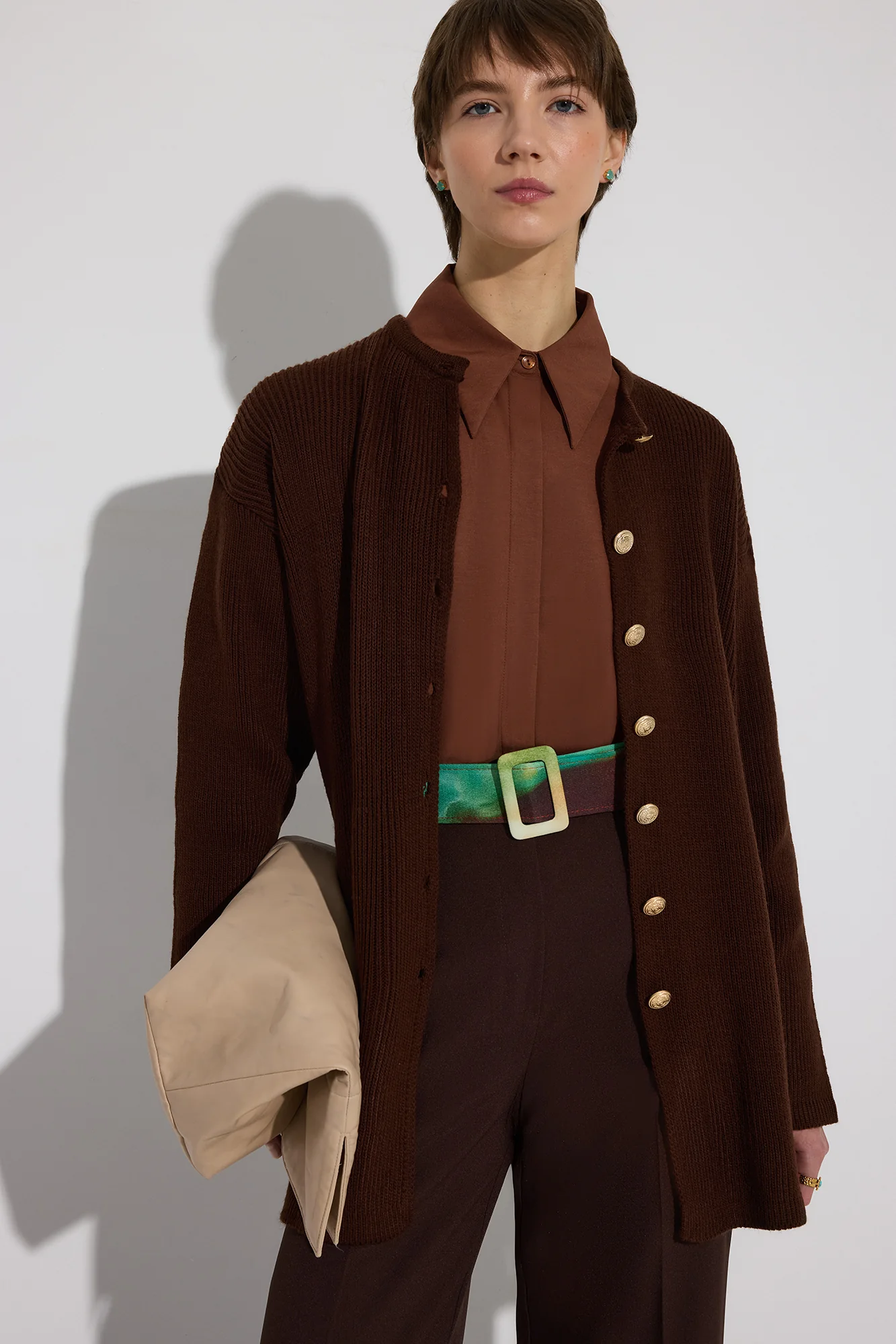 LONG CARDIGAN WITH GOLD BUTTONS - Image 4