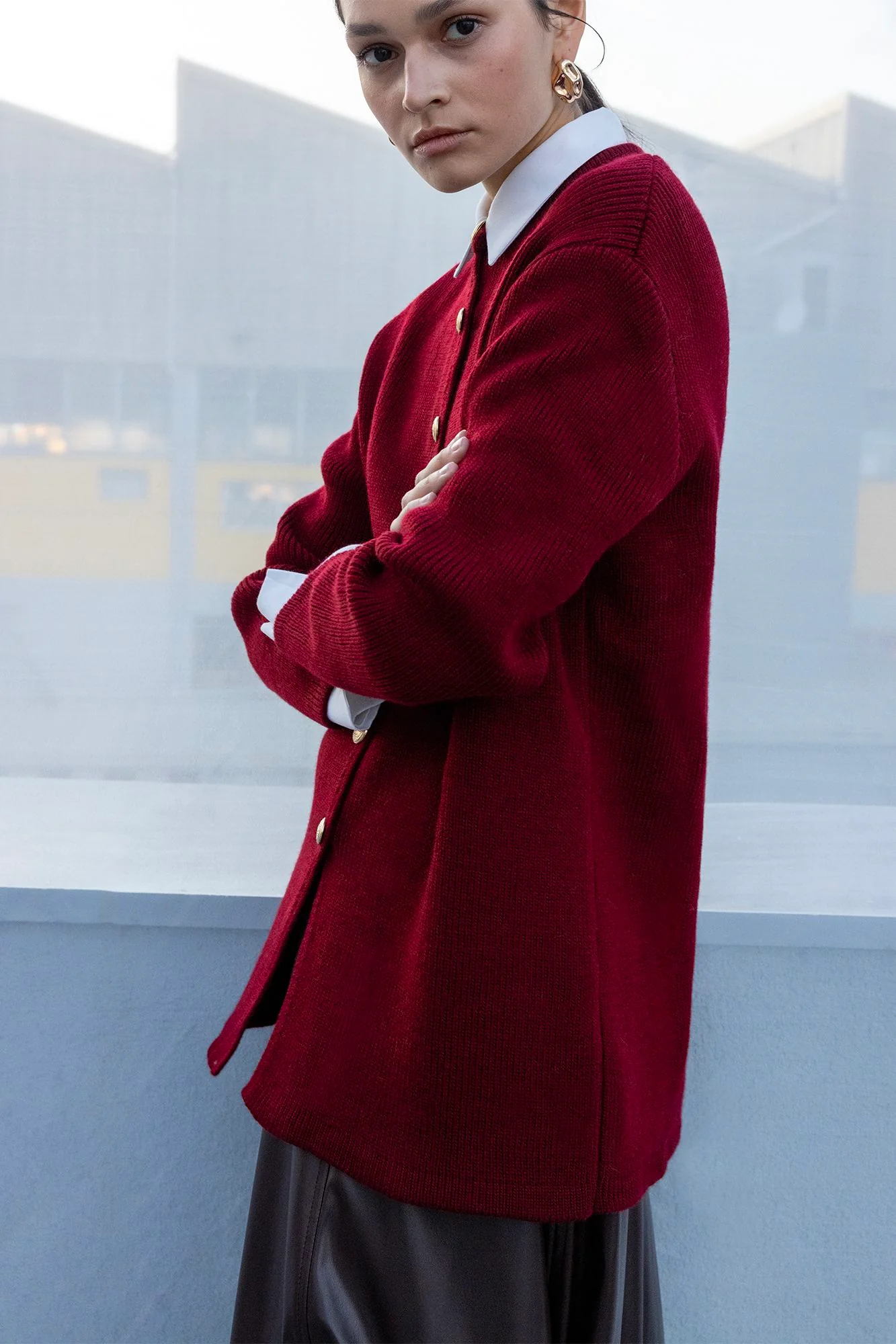 LONG CARDIGAN WITH GOLD BUTTONS - Image 8