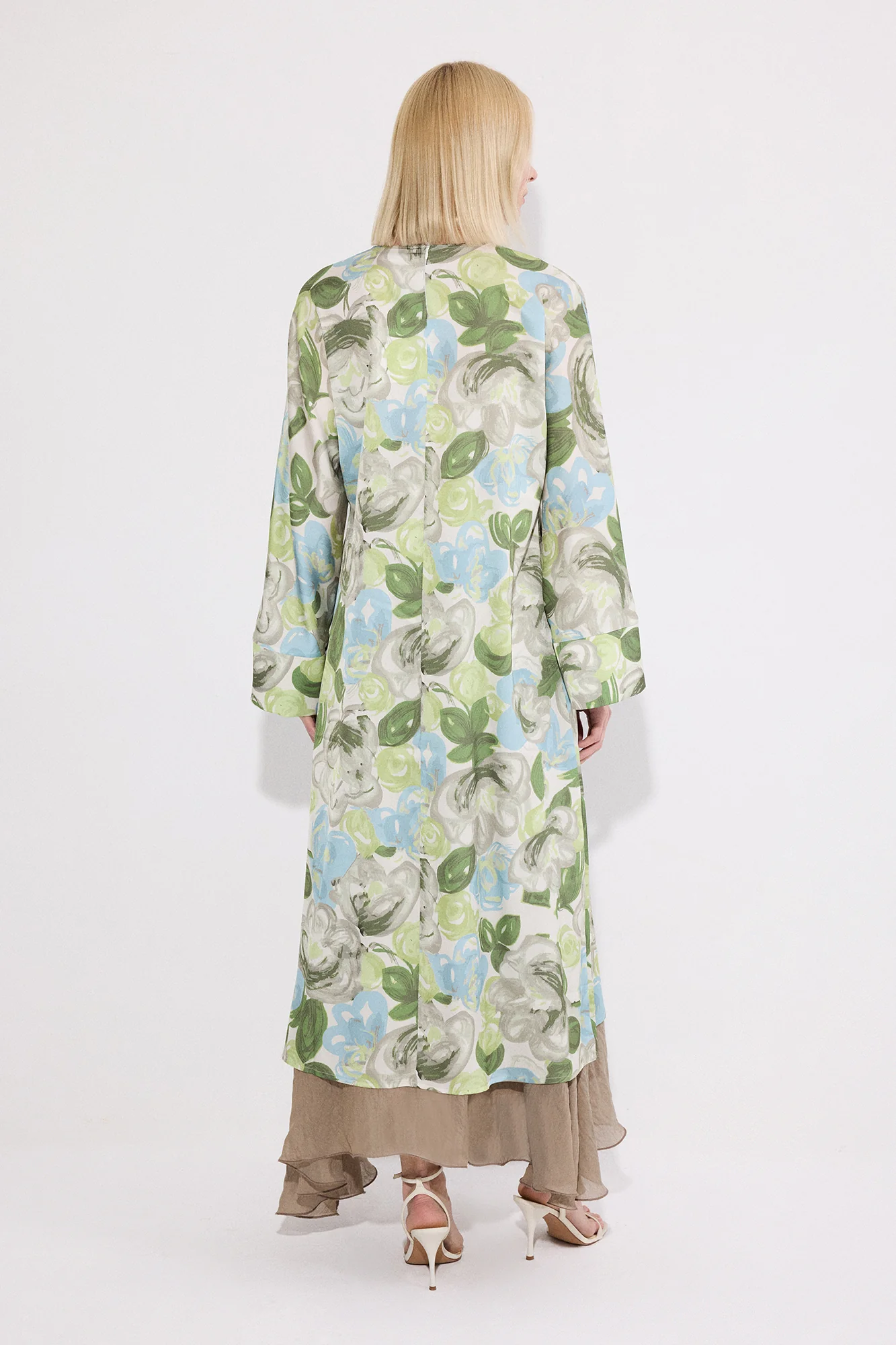 LONG SATIN TUNIC WITH FRONT SLIT - Image 6
