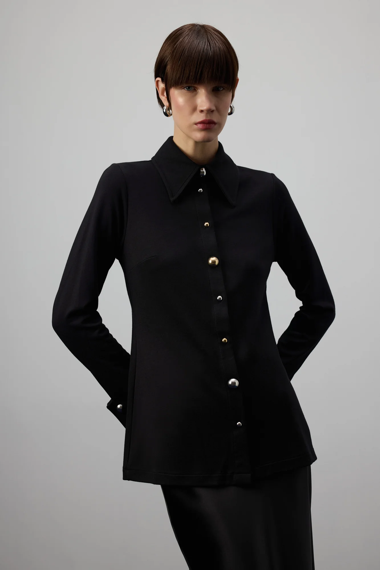 METAL BUTTONED DENIM SHIRT - Image 3