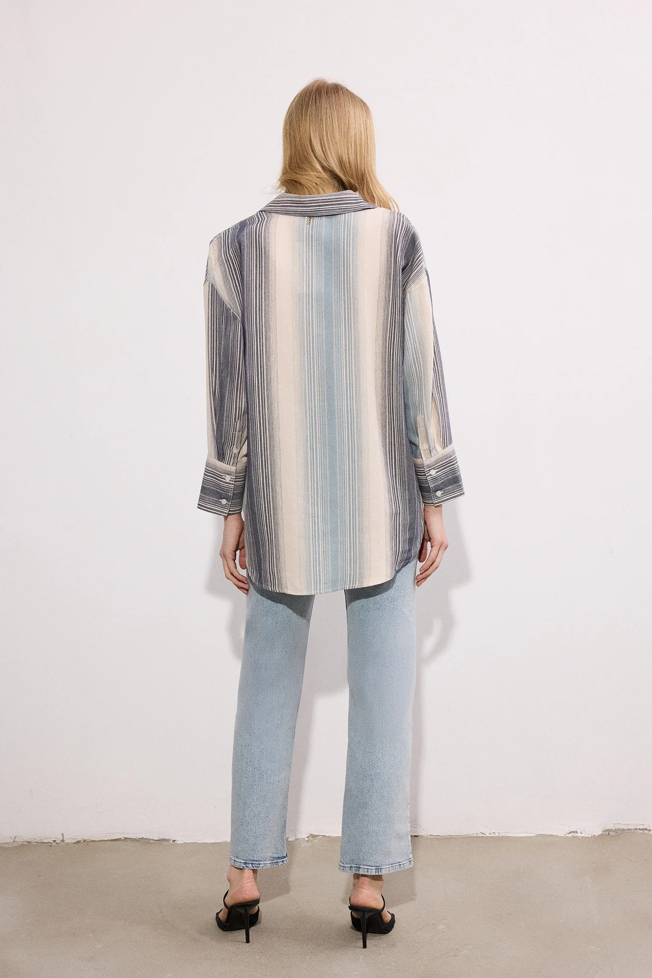 STRIPED COTTON BLEND OVERSIZE SHIRT - Image 5