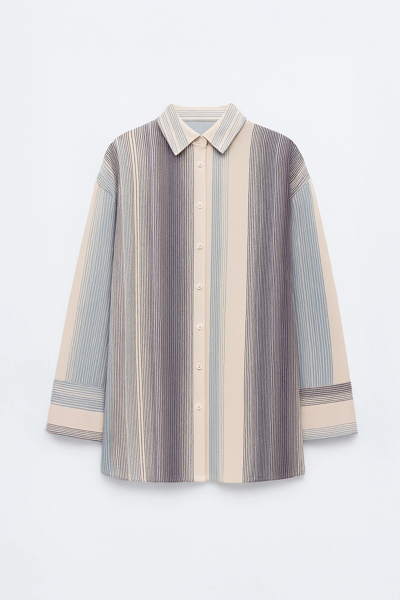 STRIPED COTTON BLEND OVERSIZE SHIRT - Image 6