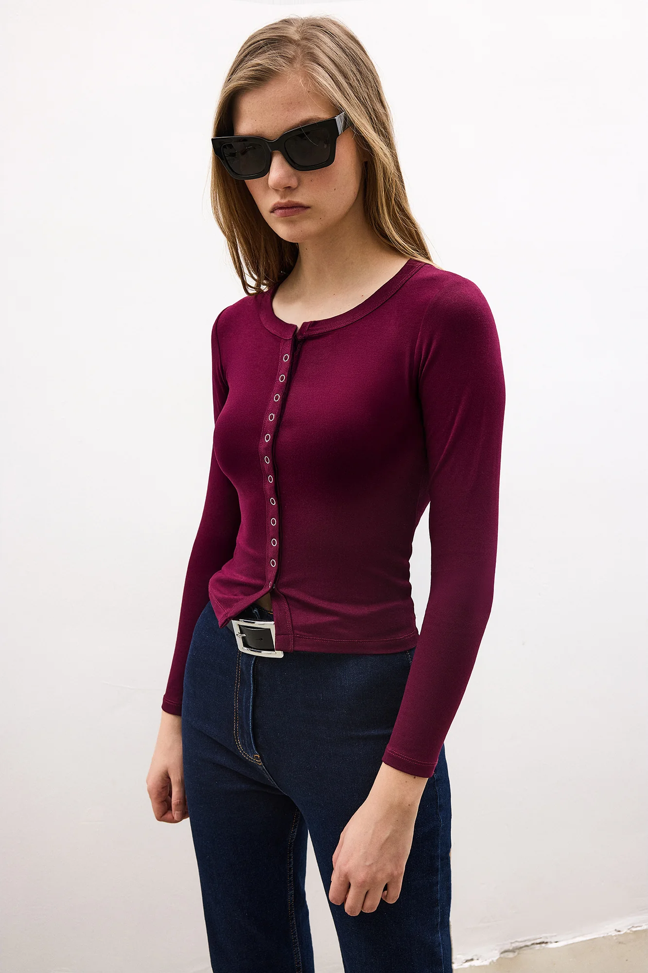 FRONT SNAP-BUTTON LONG-SLEEVED BODYSUIT - Image 3