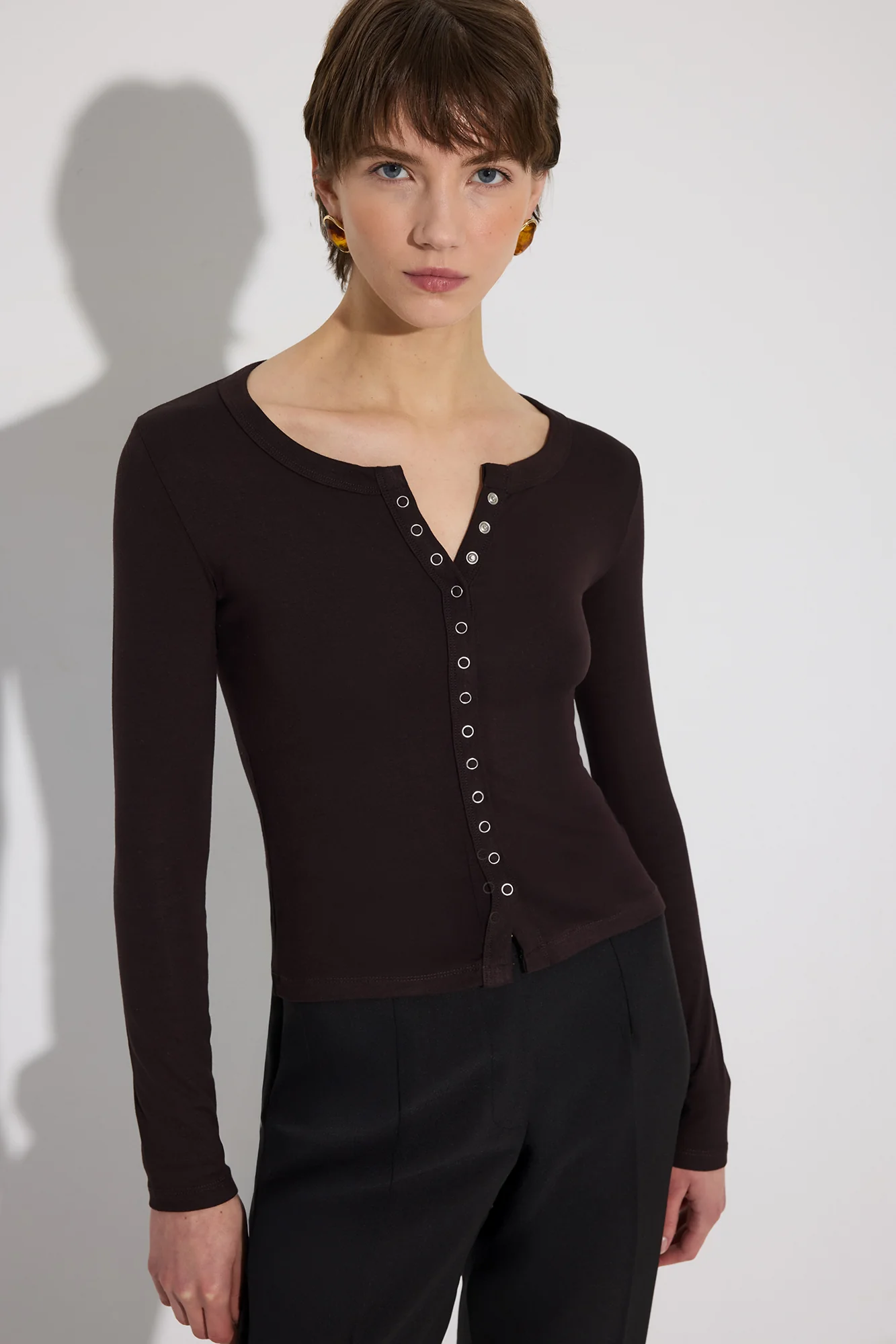 FRONT SNAP-BUTTON LONG-SLEEVED BODYSUIT - Image 4