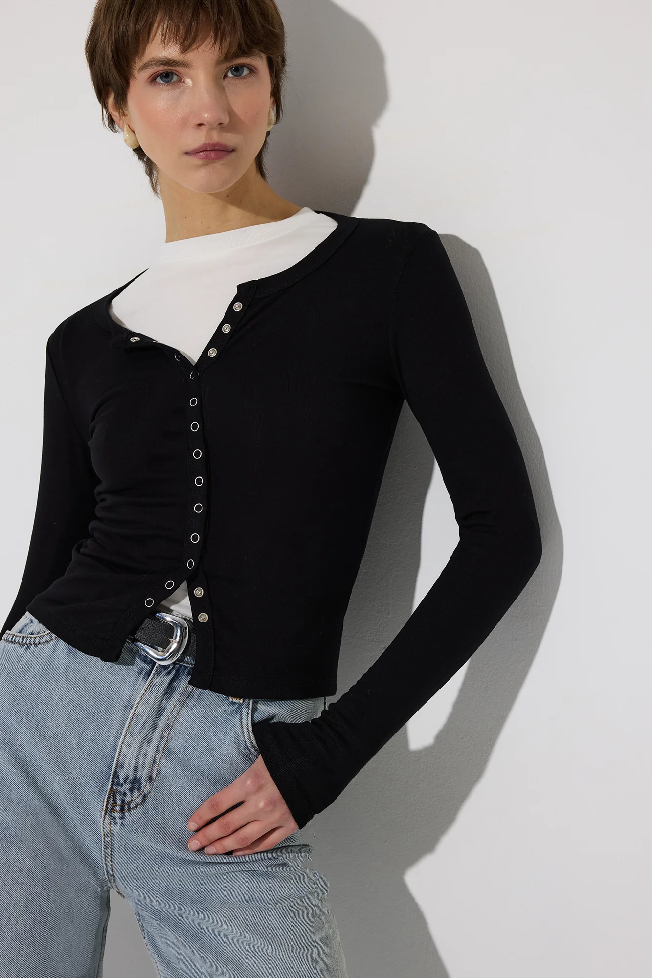 FRONT SNAP-BUTTON LONG-SLEEVED BODYSUIT - Image 4