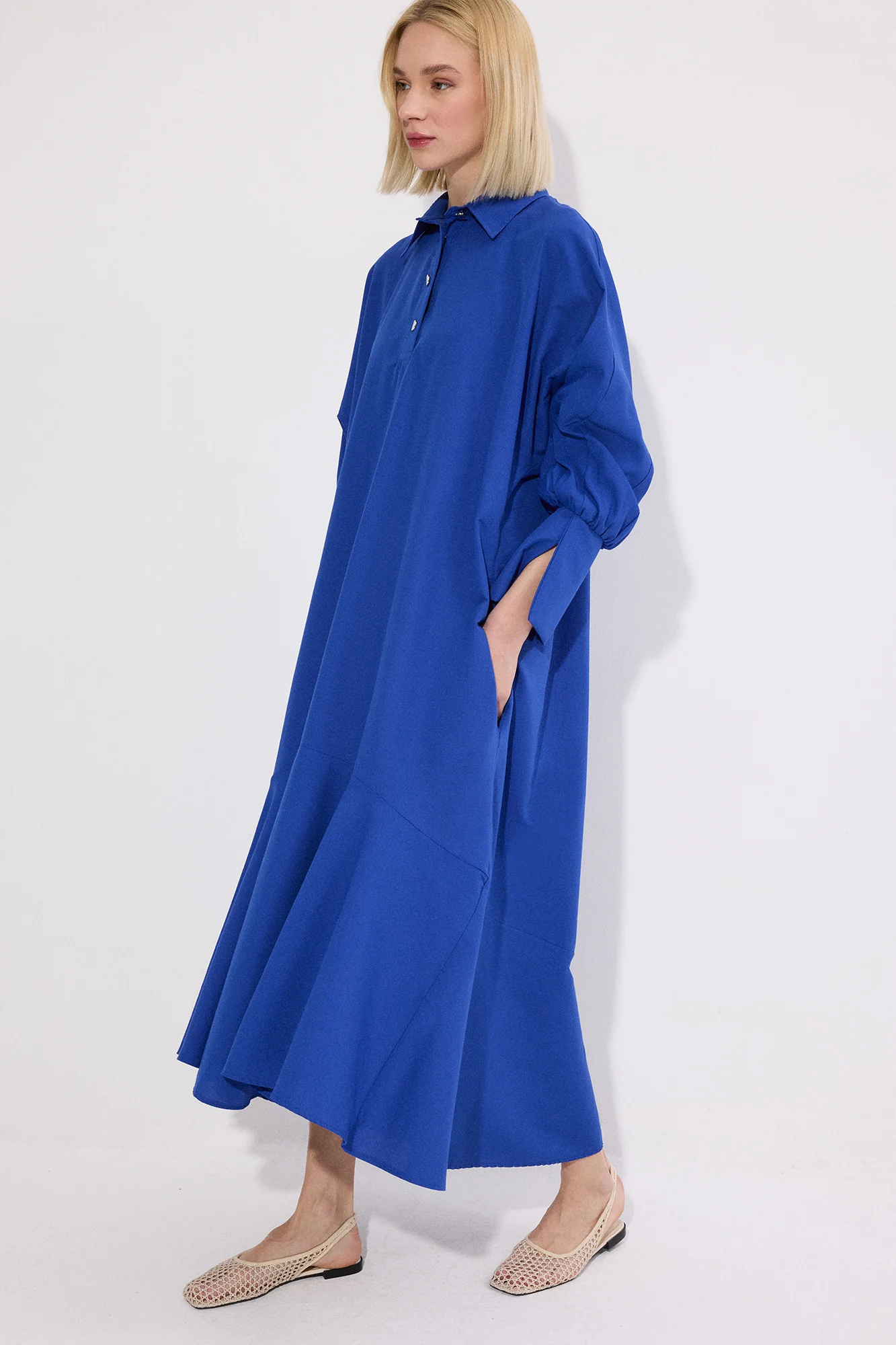 OVERSIZE POPLIN DRESS - Image 2