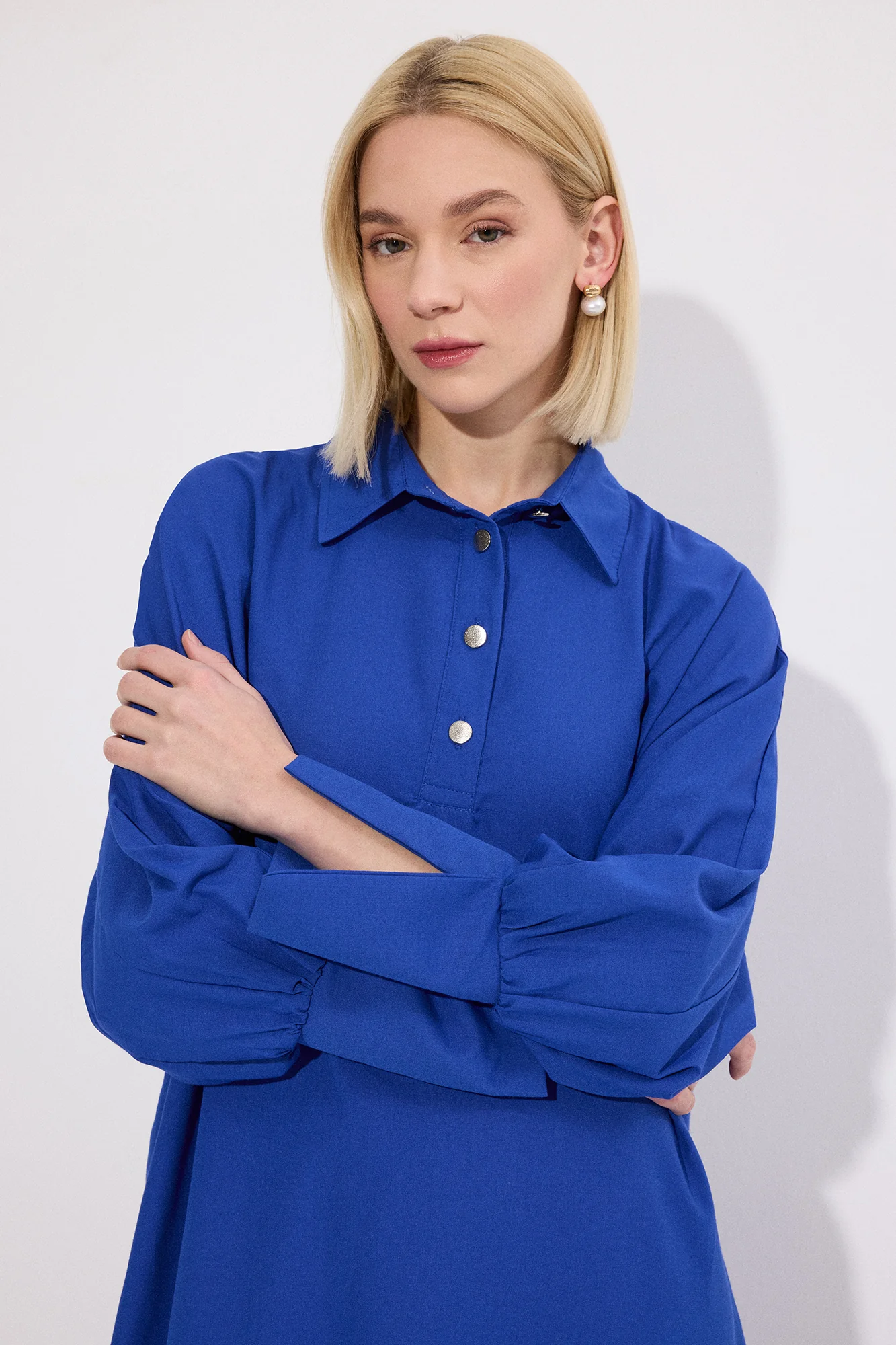 OVERSIZE POPLIN DRESS - Image 3