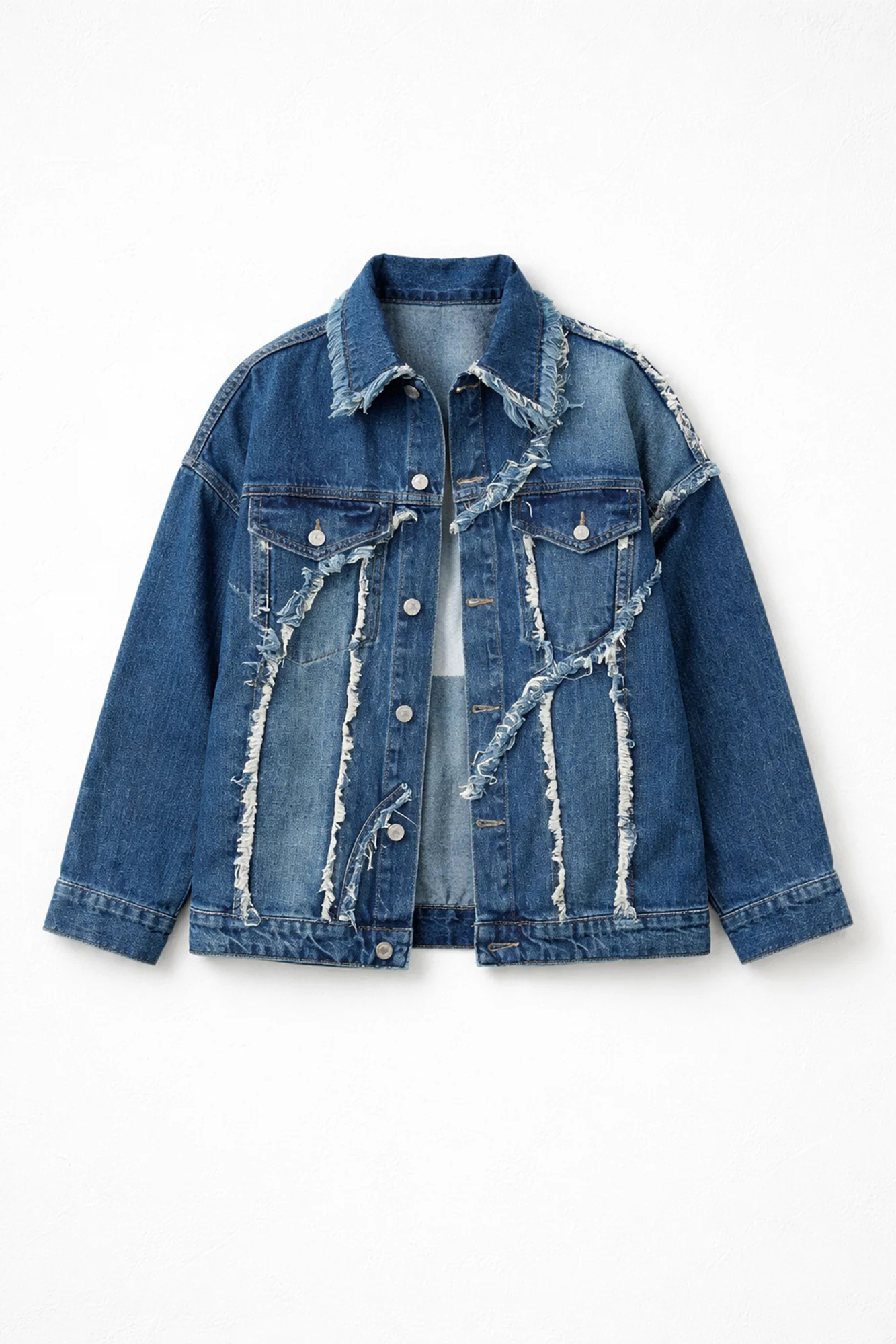 FRINGED PIECE DENIM JACKET - Image 2