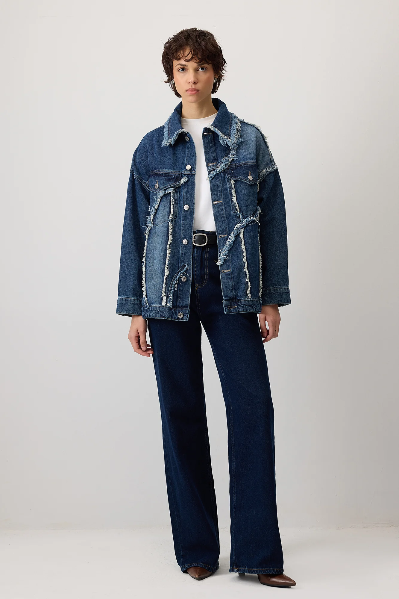 FRINGED PIECE DENIM JACKET - Image 4