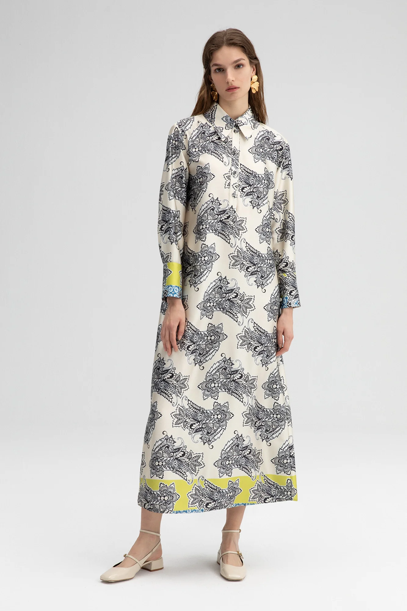 PATTERNED SATIN DRESS - Image 2