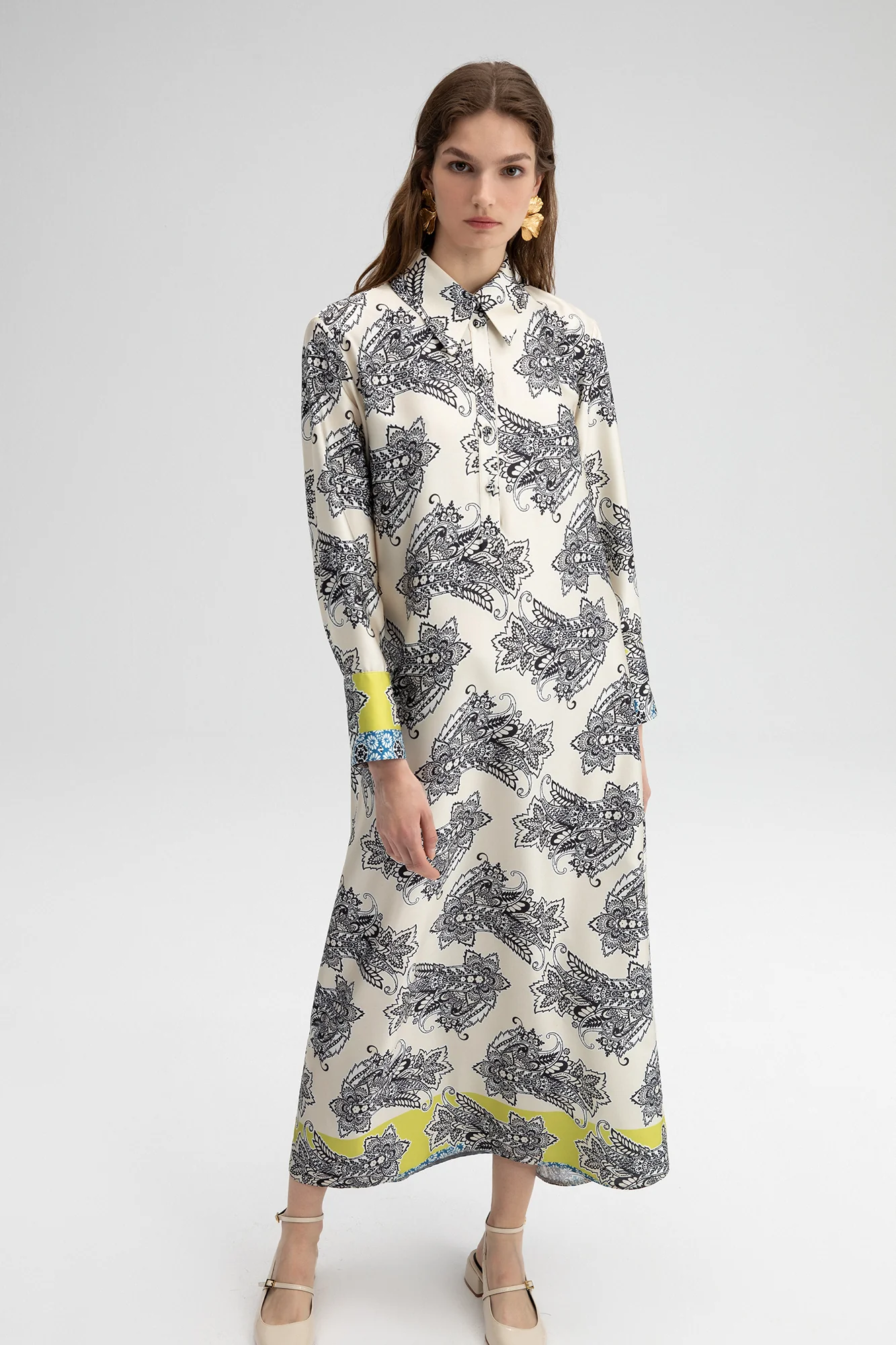 PATTERNED SATIN DRESS - Image 4
