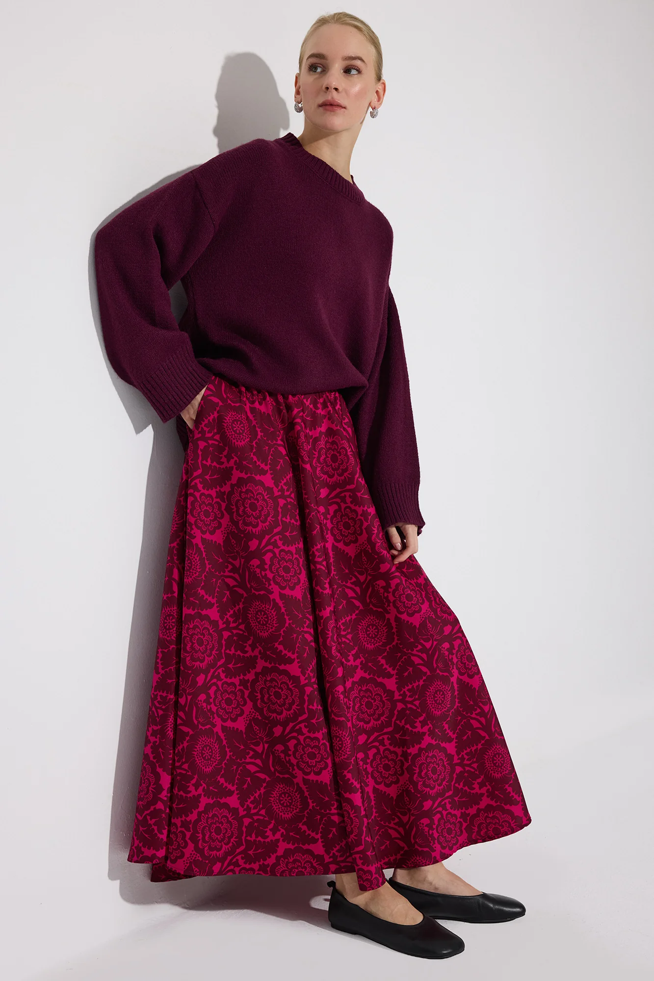 PATTERNED SATIN SKIRT - Image 2