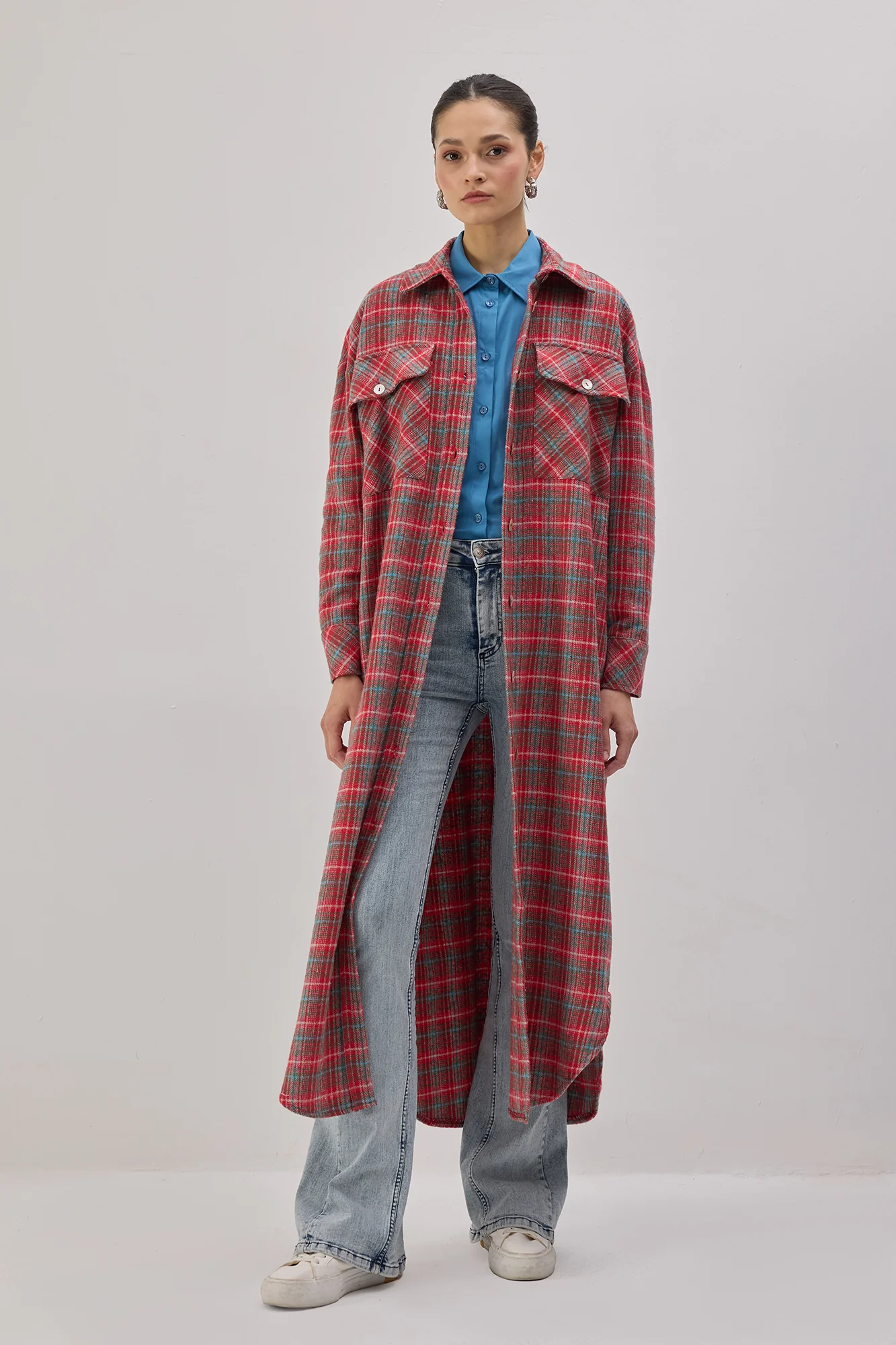 PLAID LONG JACKET - Image 3