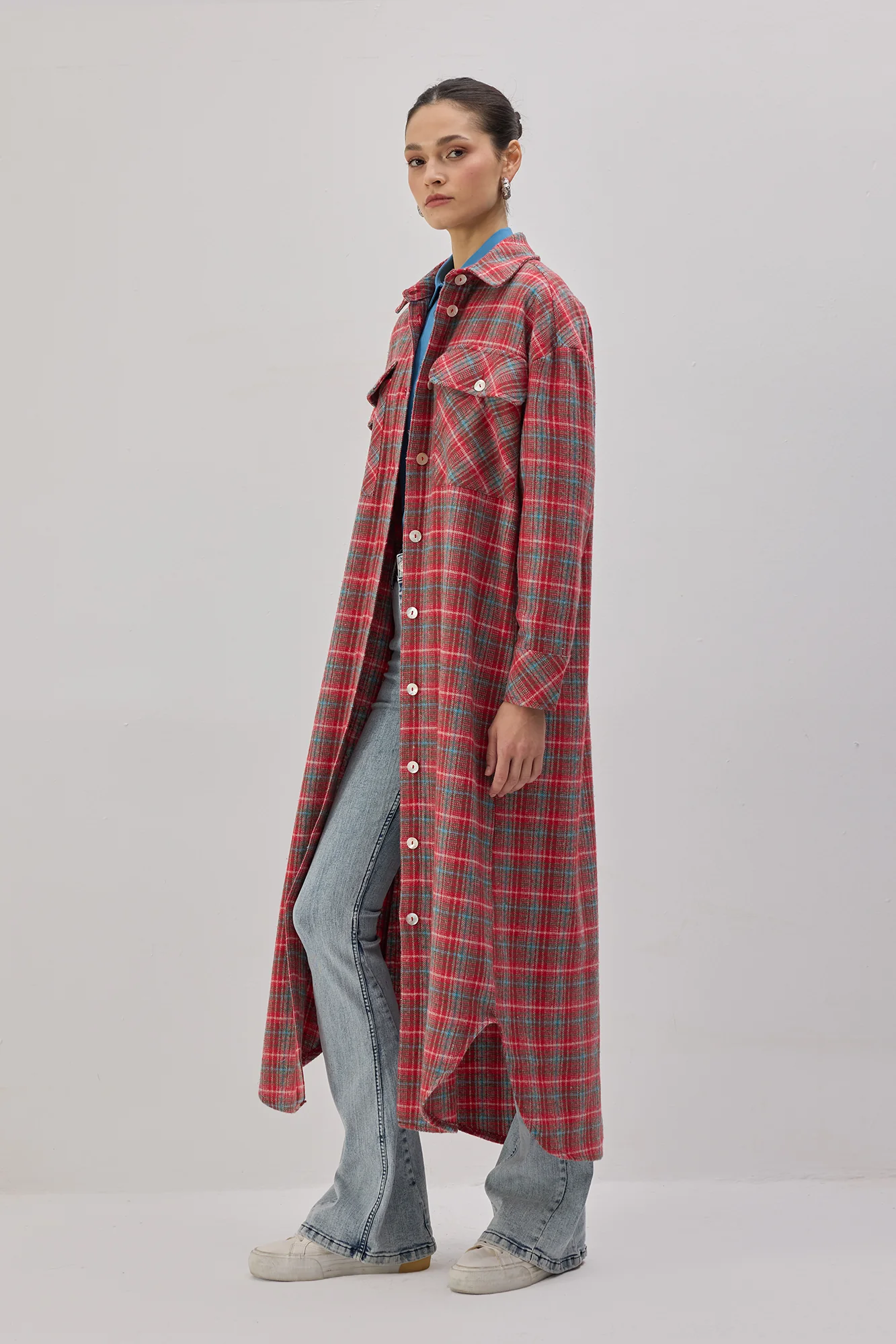 PLAID LONG JACKET - Image 4