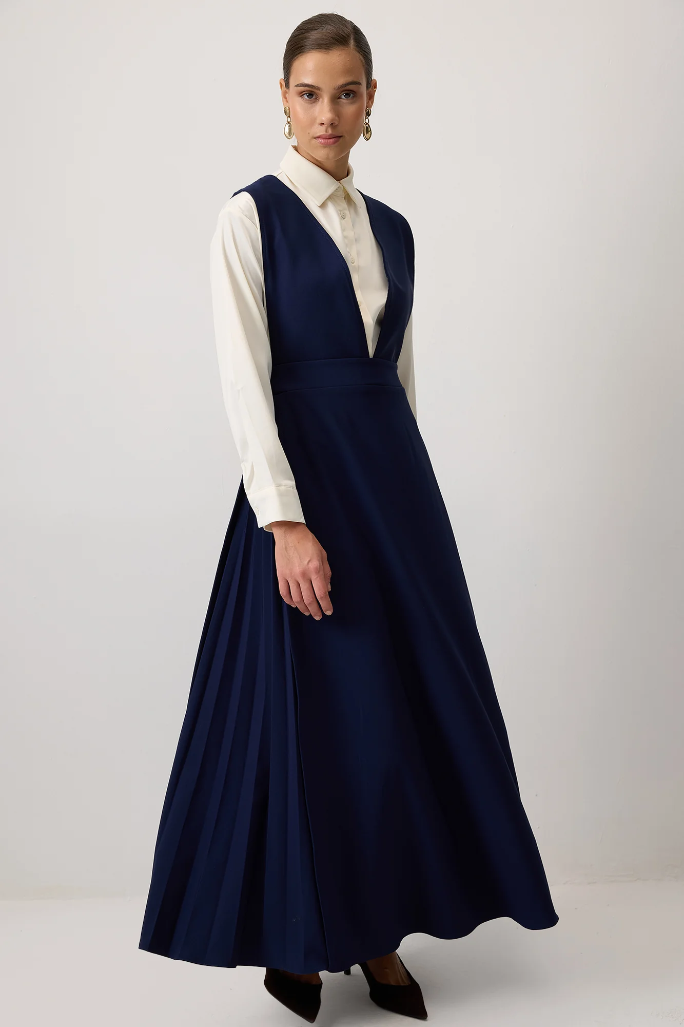 PLEAT DETAILED CREPE DRESS - Image 4