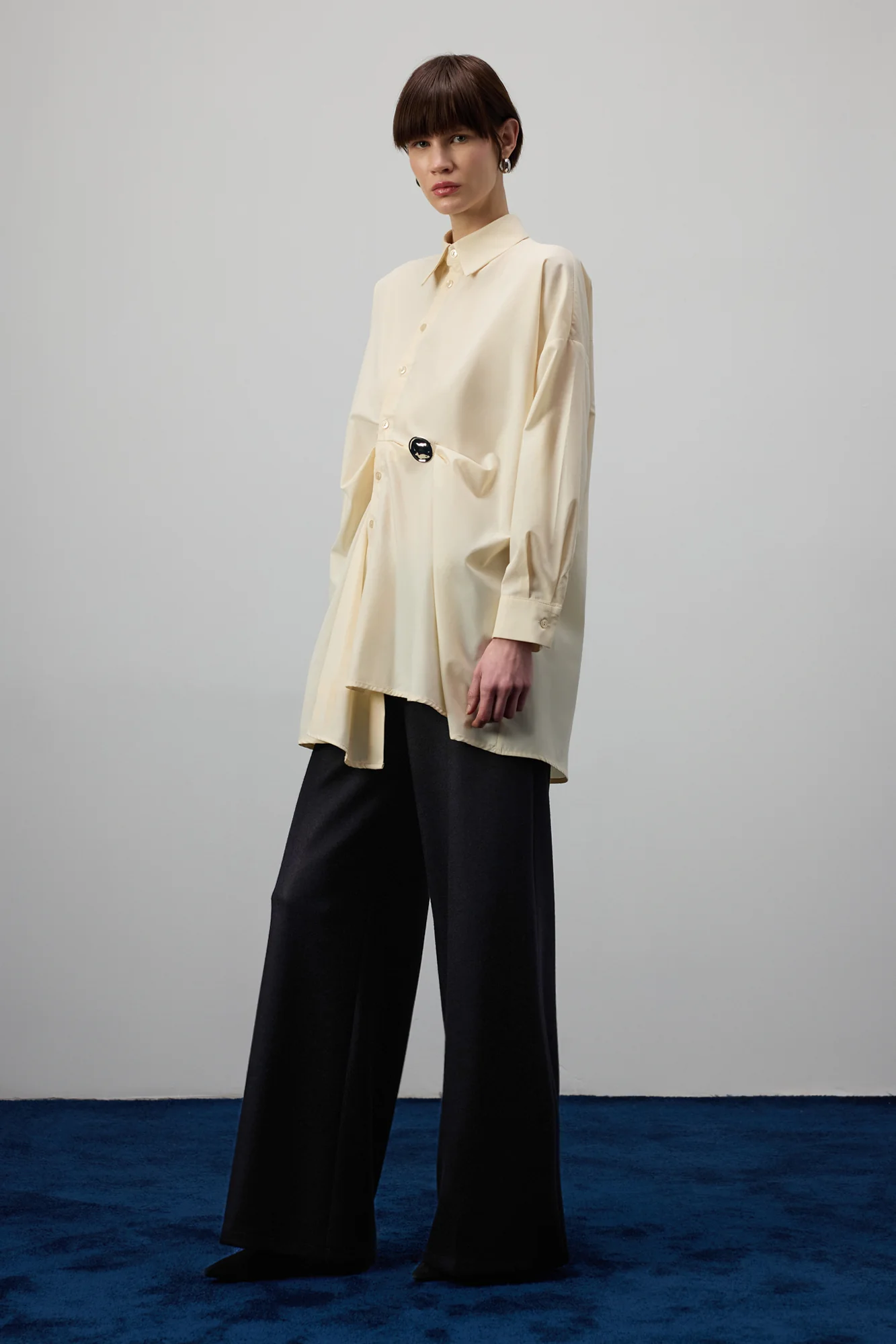 PLEATED ASYMETRIC POPLIN SHIRT - Image 3