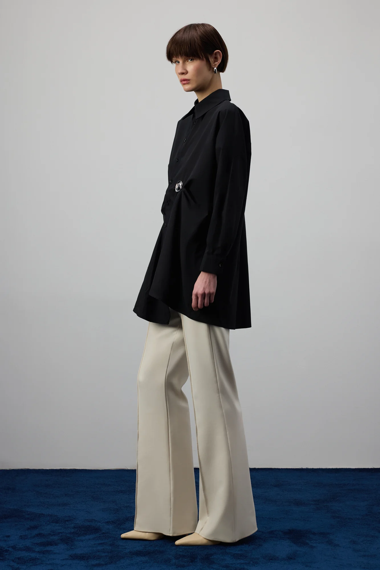 PLEATED ASYMETRIC POPLIN SHIRT - Image 3